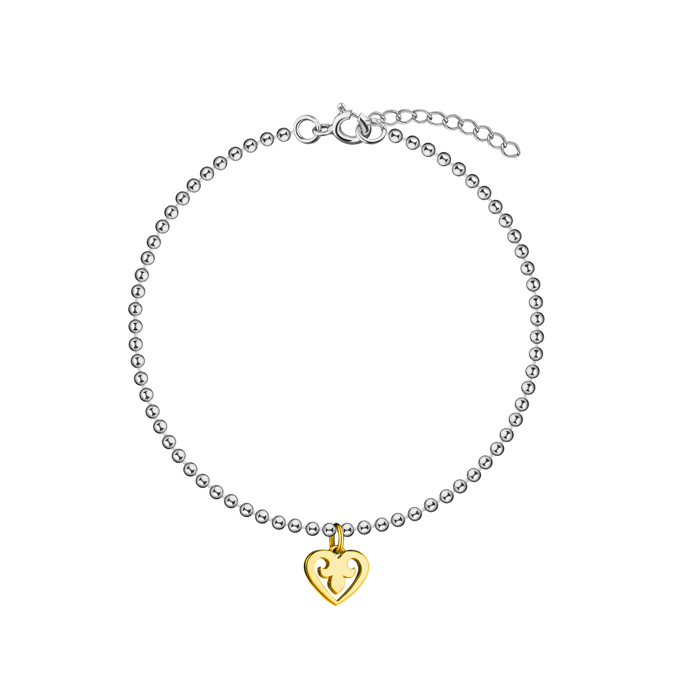 NÁNA Биколорный браслет с сердечком из серебра lisa smith биколорный браслет с кольчужным плетением