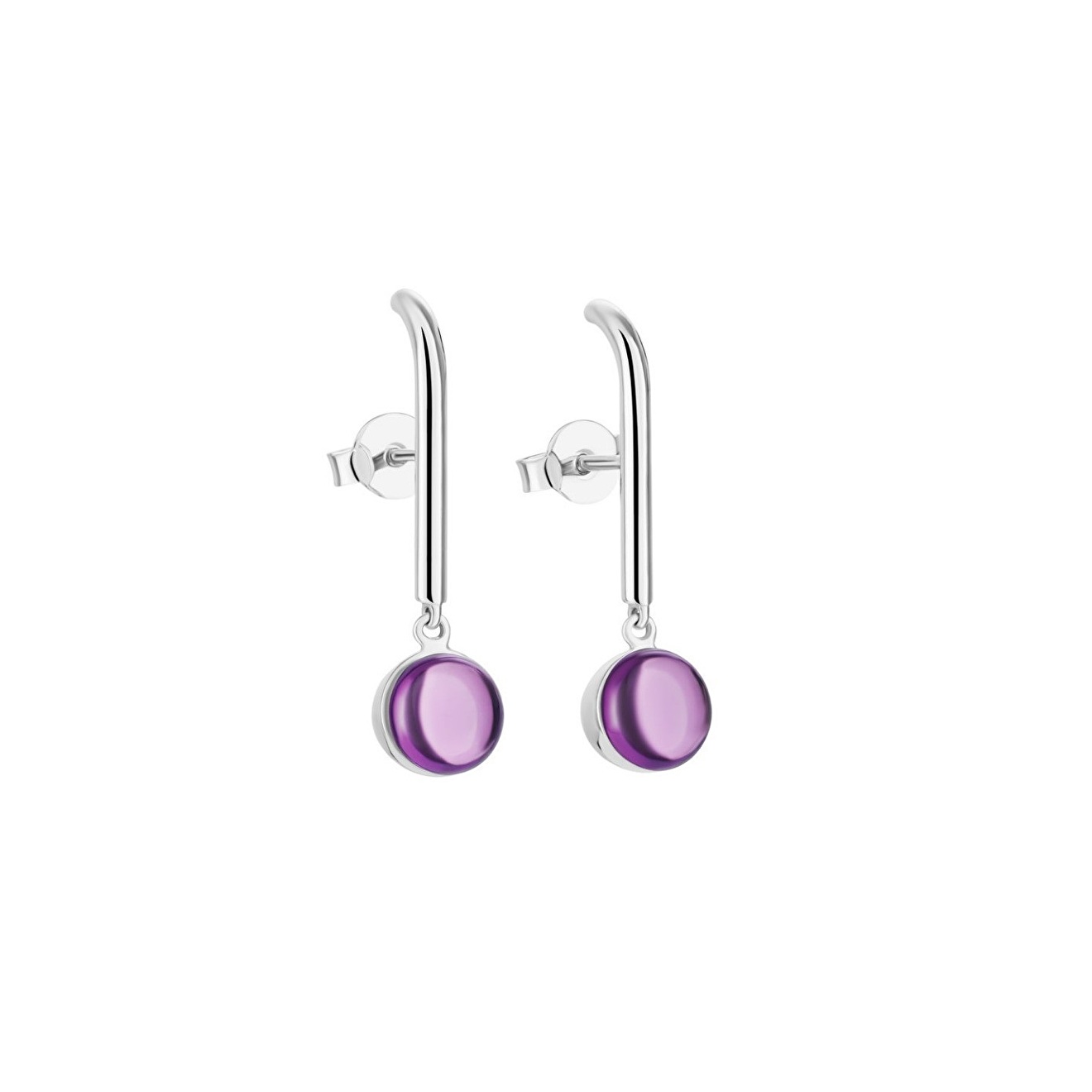 Серебряные f-серьги с аметистом, из коллекции Lollipops
