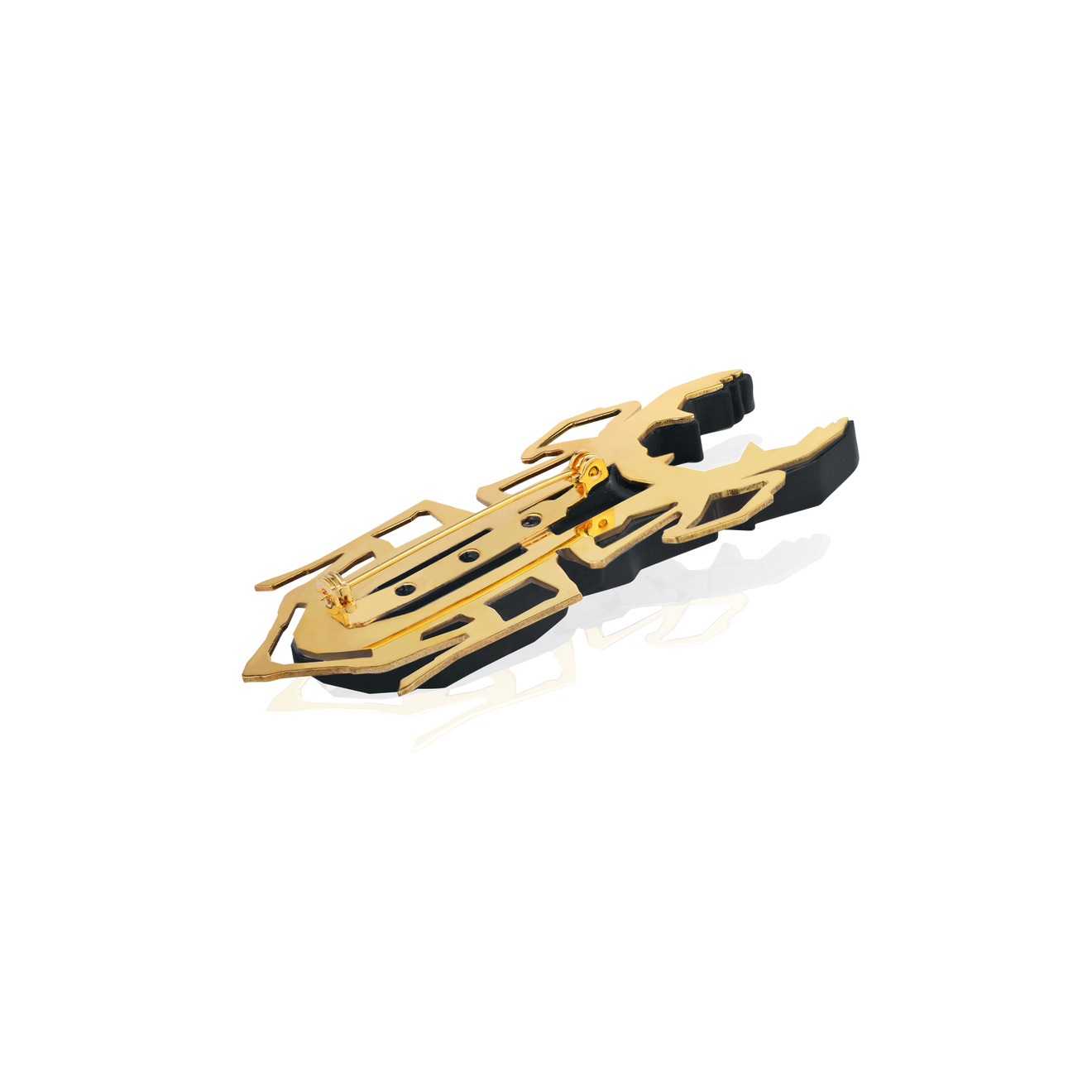 Vertigo Jewellery Lab Позолоченная брошь BUG № 4 с фарфором Parian