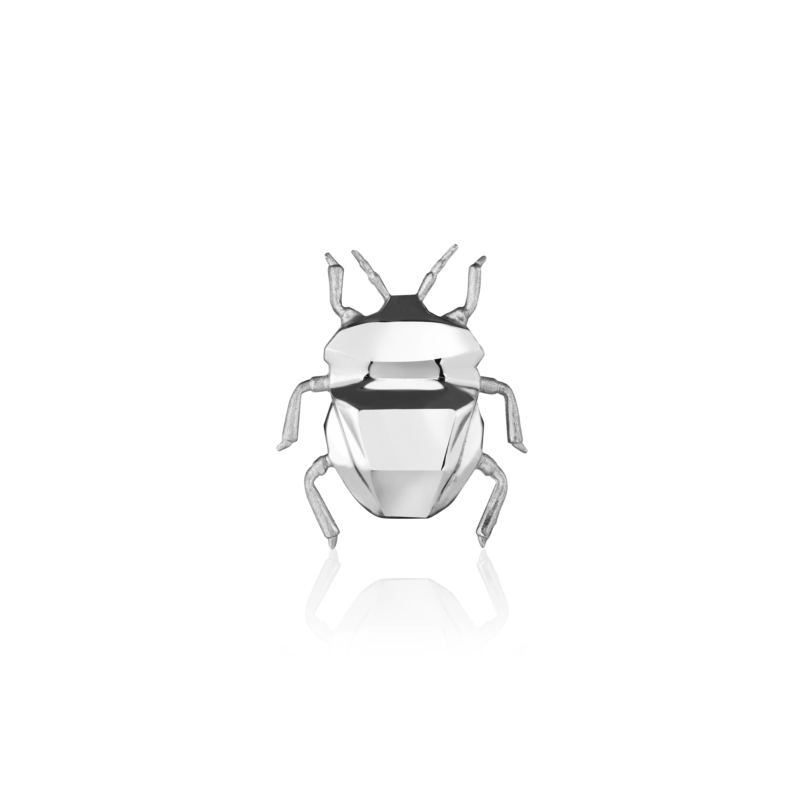 Пин BUG silv, cеребро 925, бел. родий