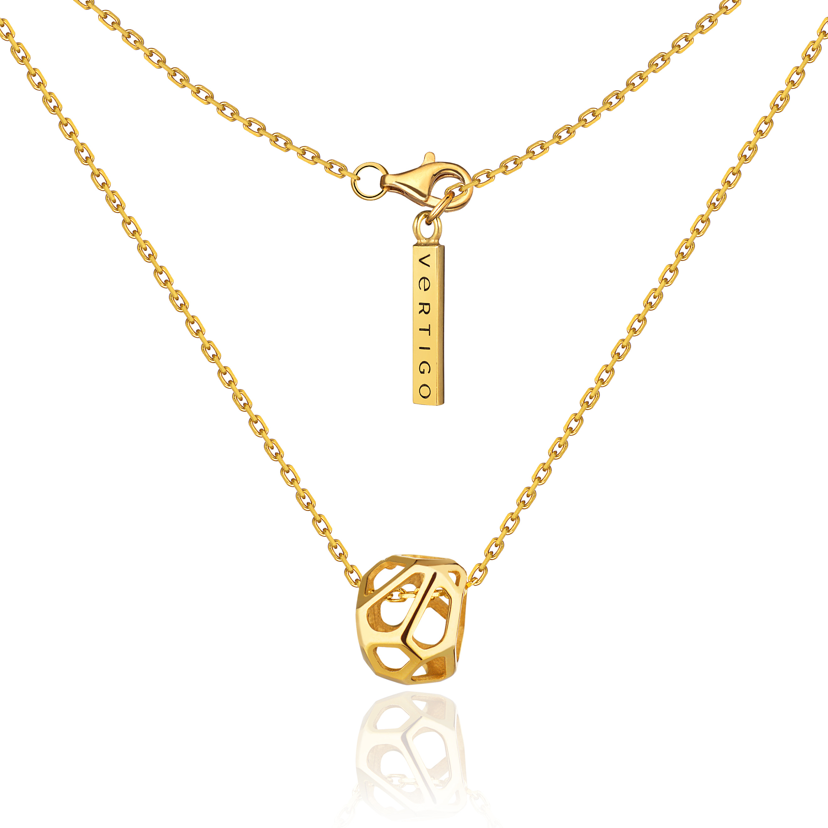 Gold-plated silver Cell Mono pendant necklace