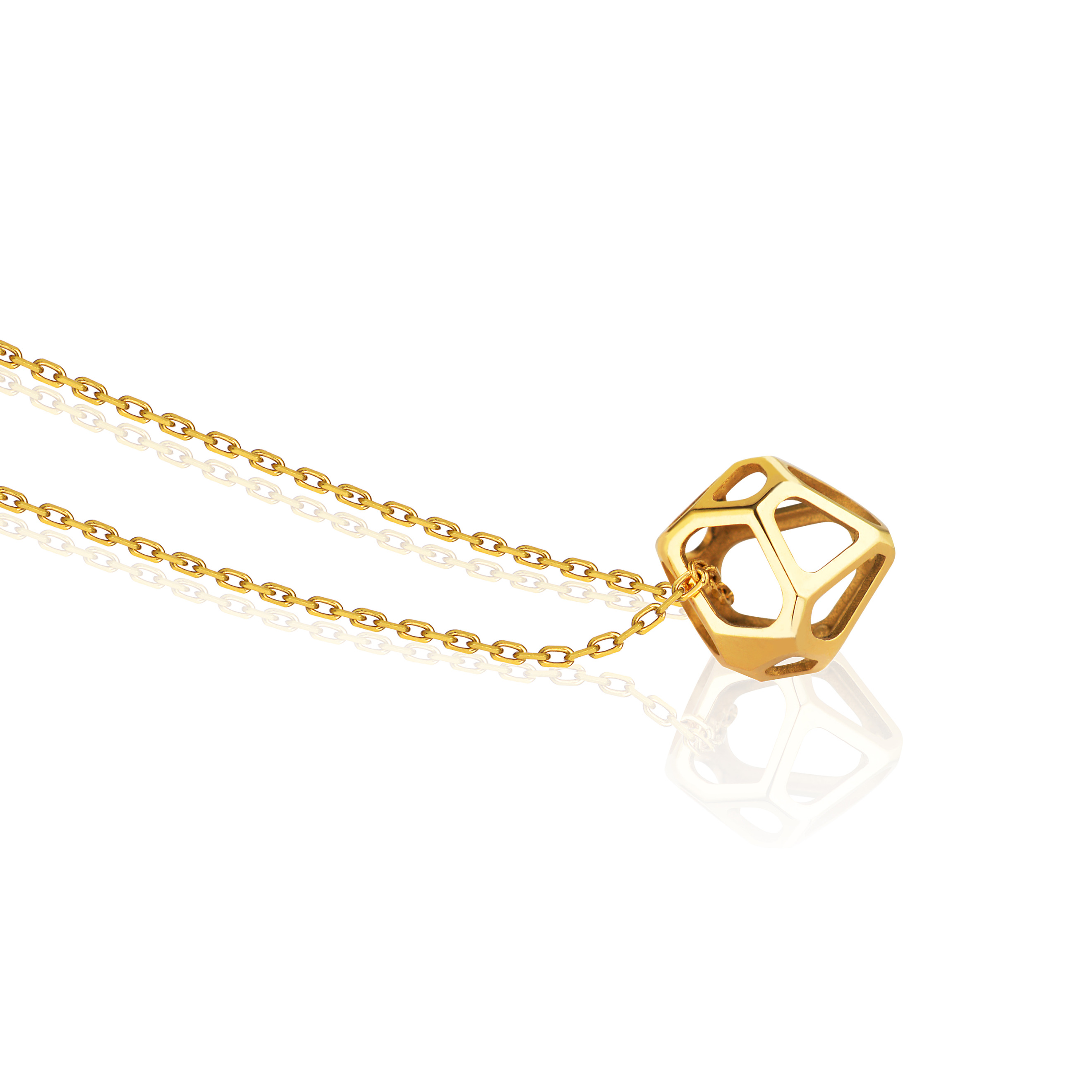 Gold-plated silver Cell Mono pendant necklace
