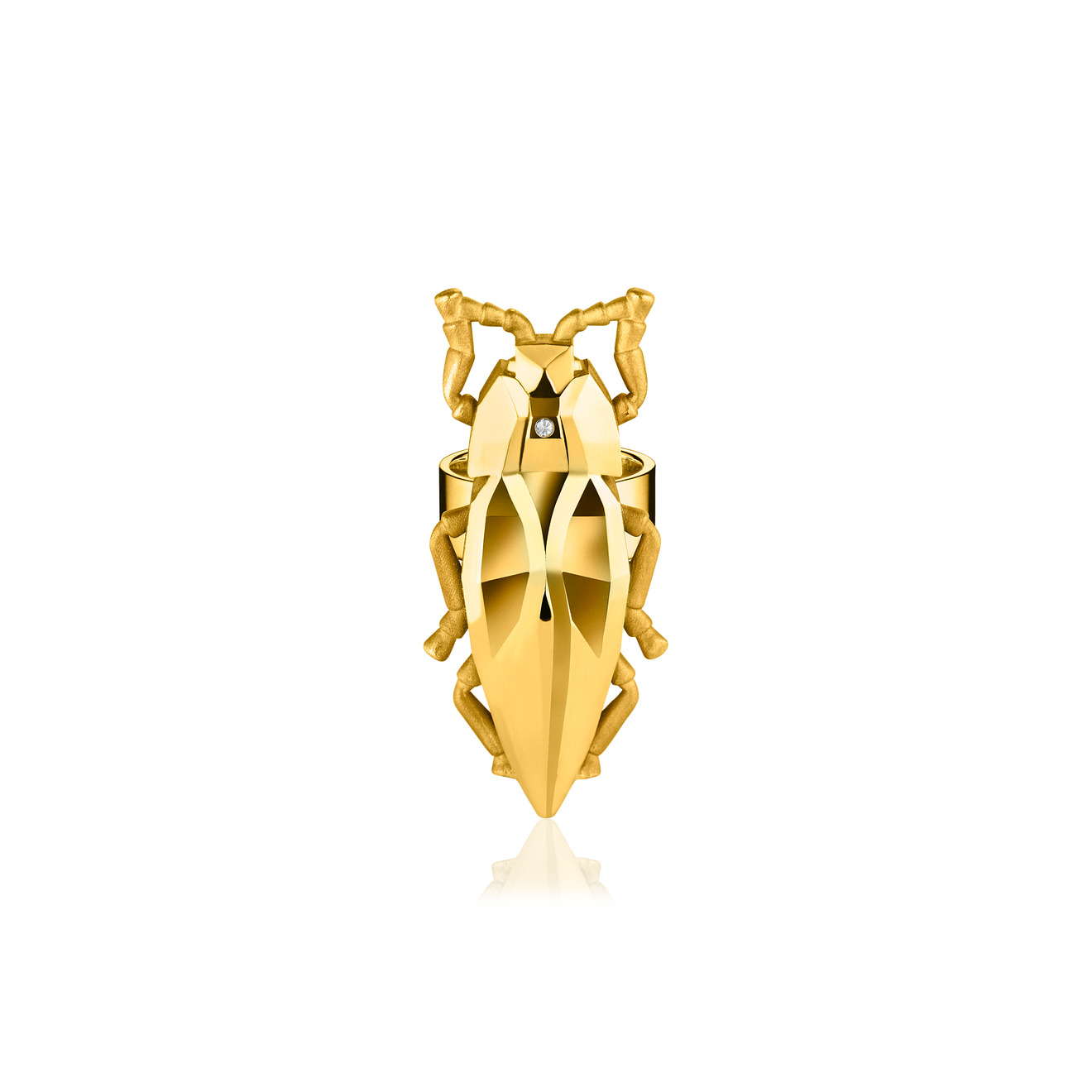 Vertigo Jewellery Lab Позолоченное кольцо СLEOPTR из серебра с бриллиантом vertigo jewellery lab фаланговое кольцо из серебра essentials покрытое розовым золотом