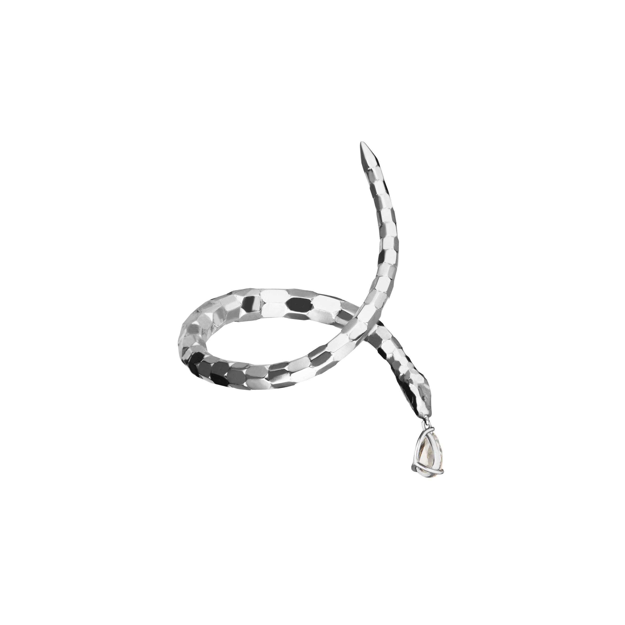 VENENUM silv bracelet, 925 silver, white rhodium, topaz 2.25 ct