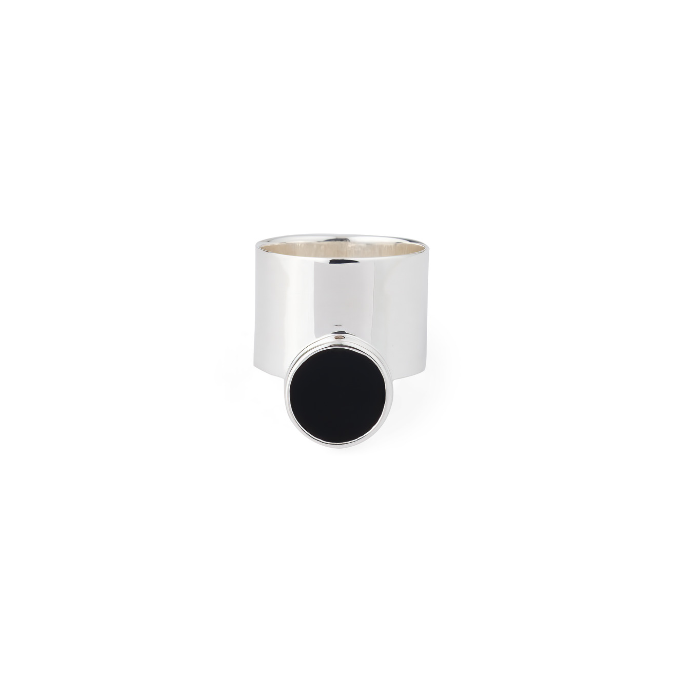 moonswoon кольцо печатка незабудка из серебра с зеленой нанокерамикой Moonswoon Широкое кольцо из серебра с ониксом