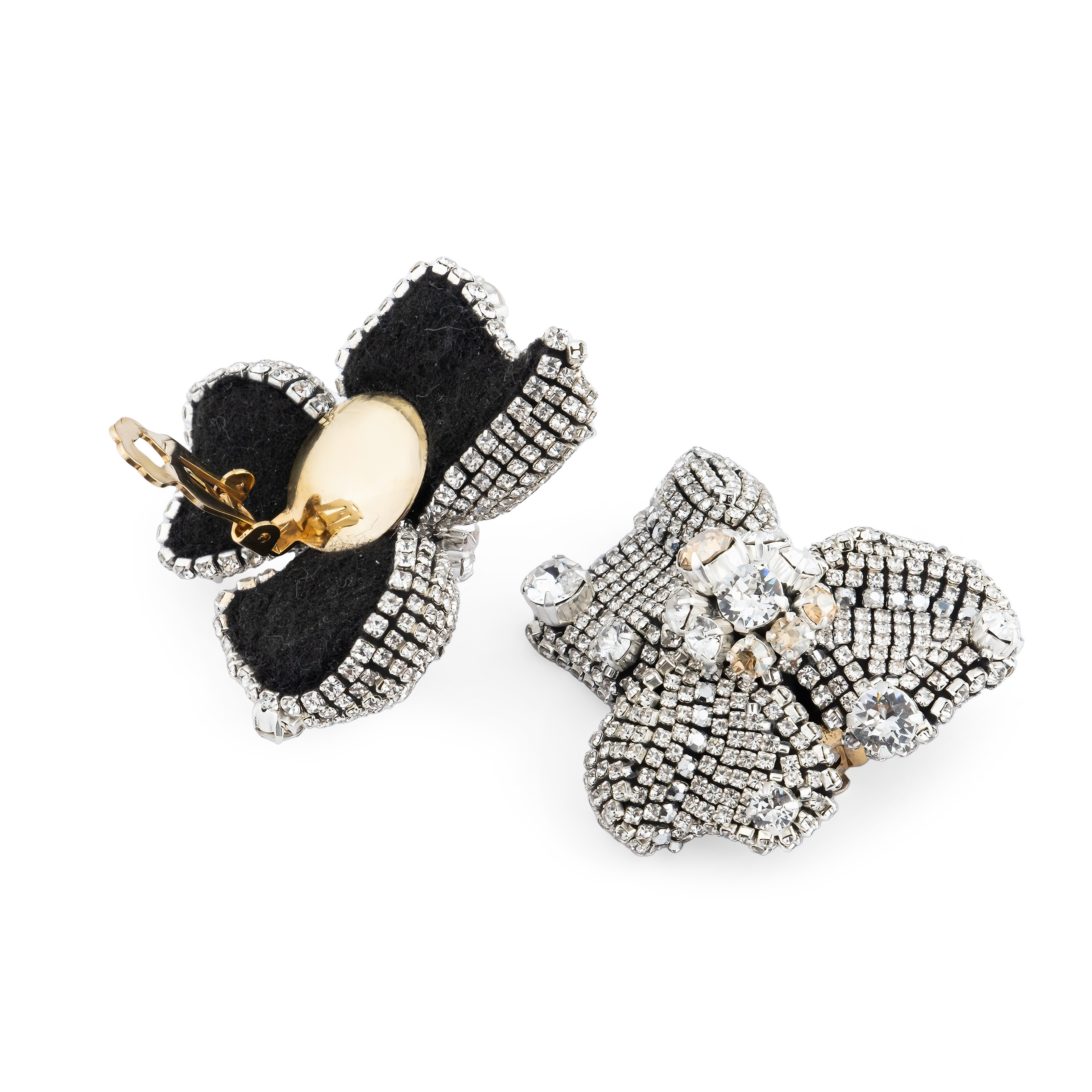 flower clips with rhinestones