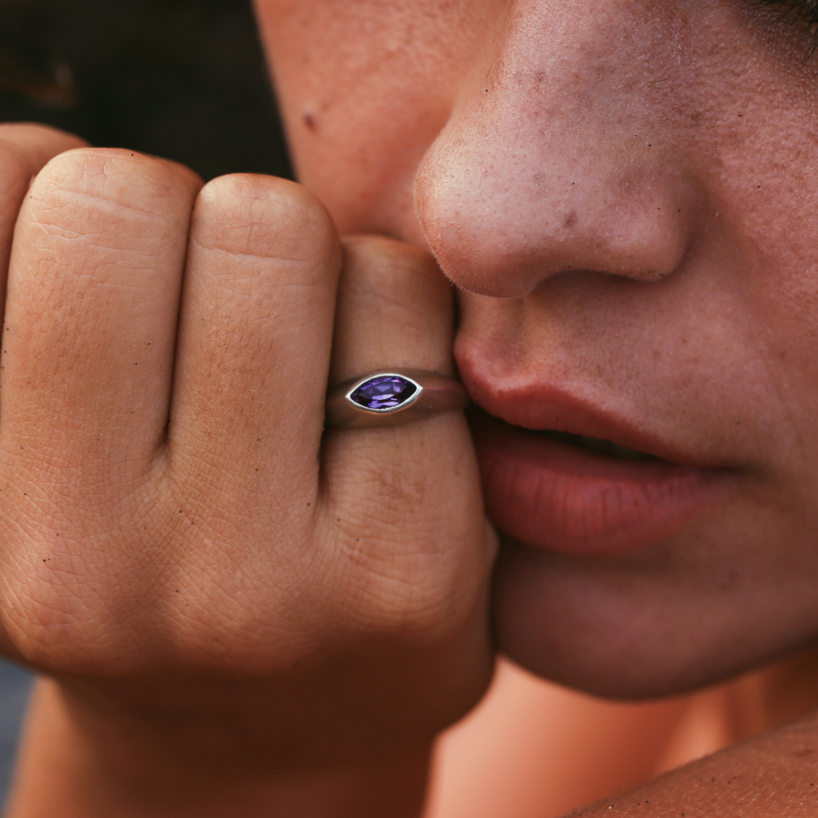 Vintage amethyst signet ring