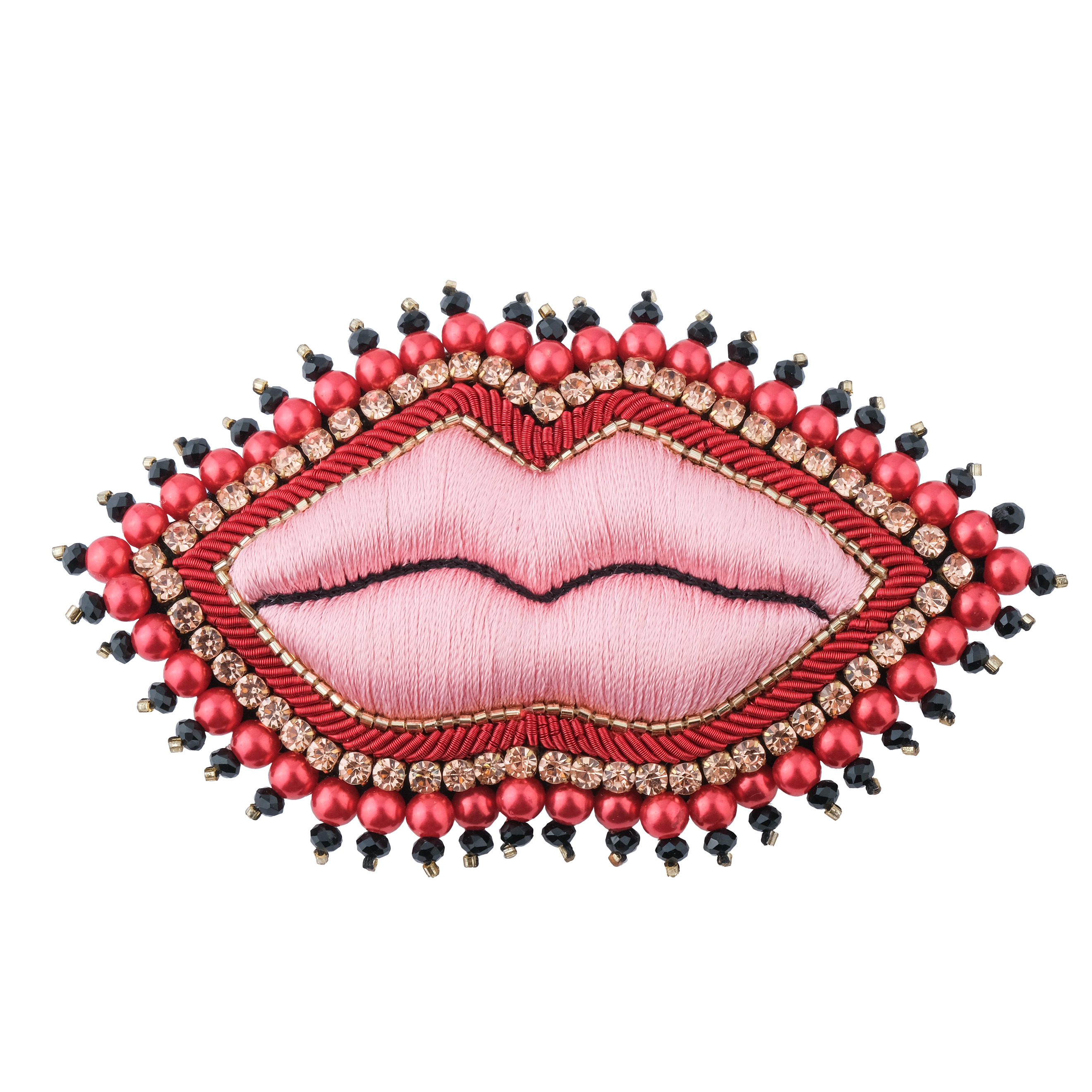 A large brooch in the form of lips