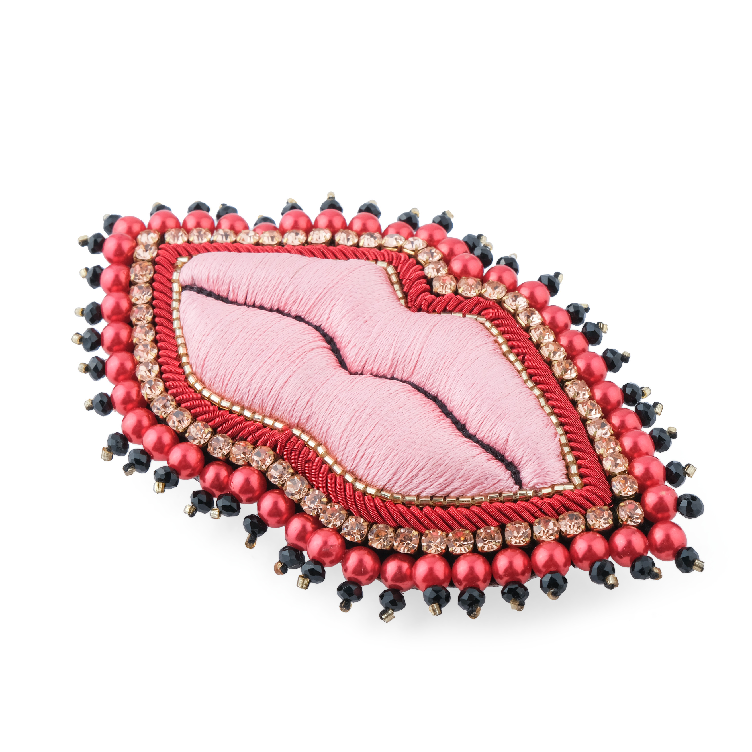 A large brooch in the form of lips