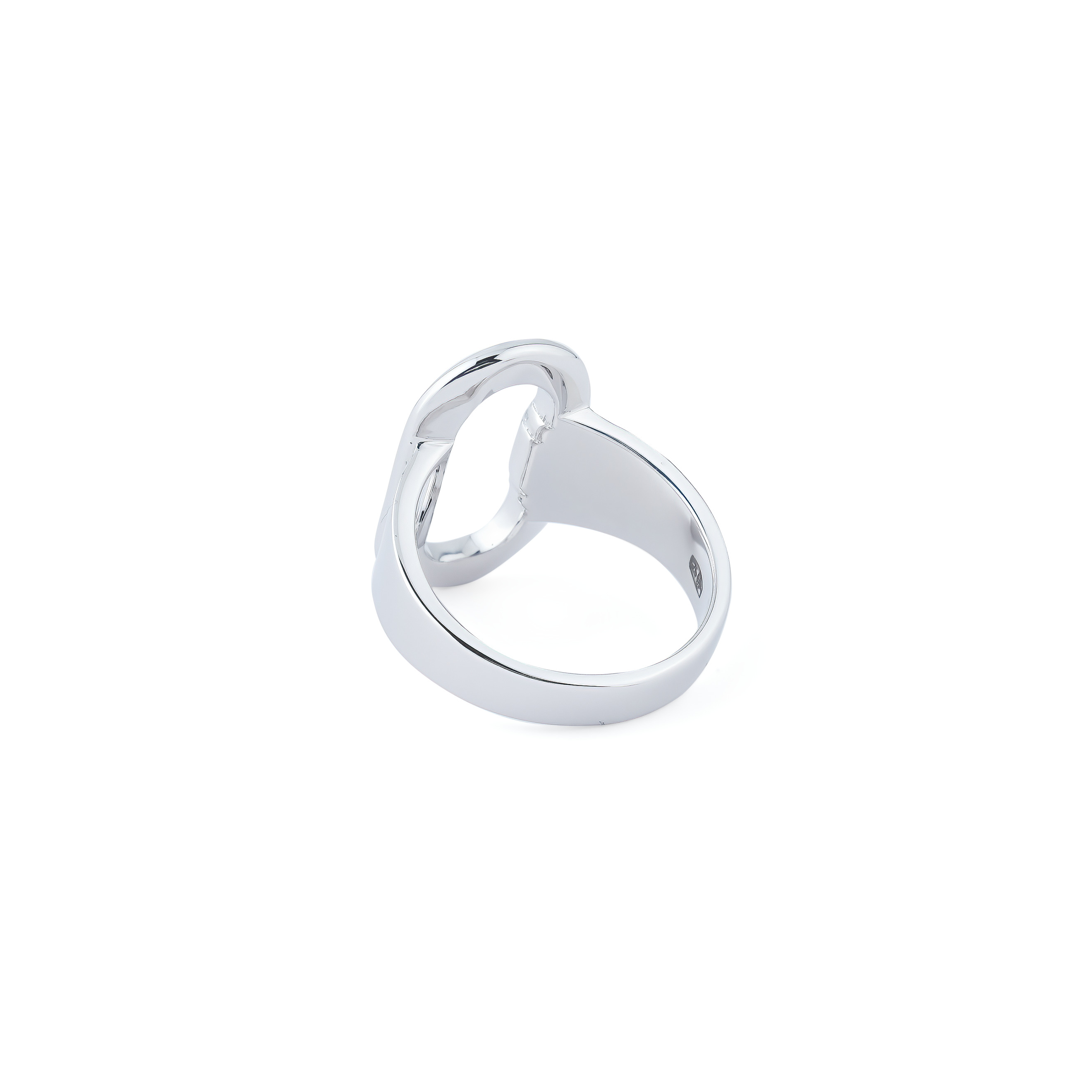 Silver ring with blue insert