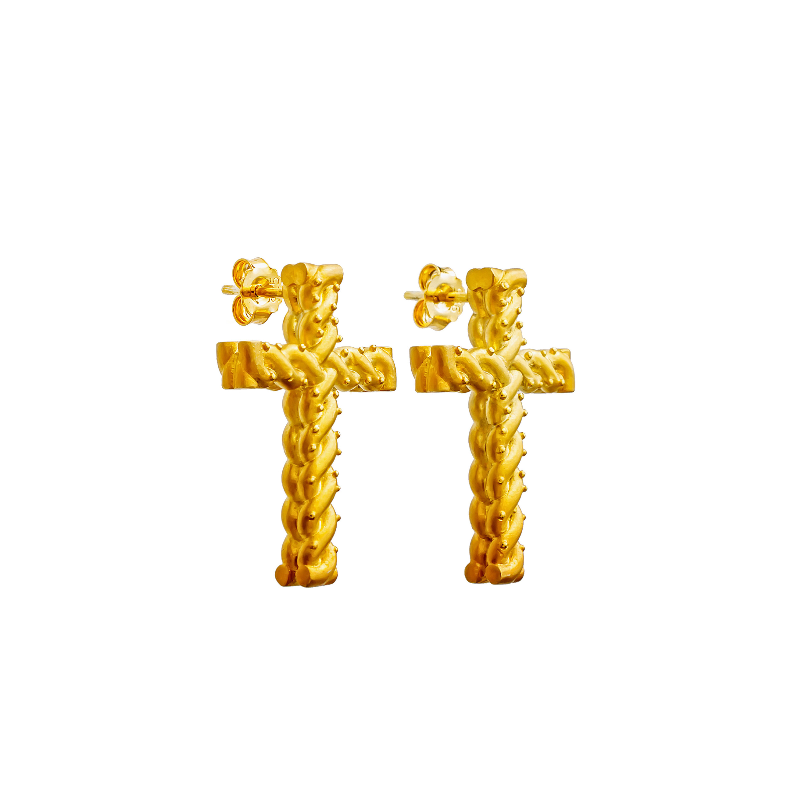 Позолоченные серьги Cross
