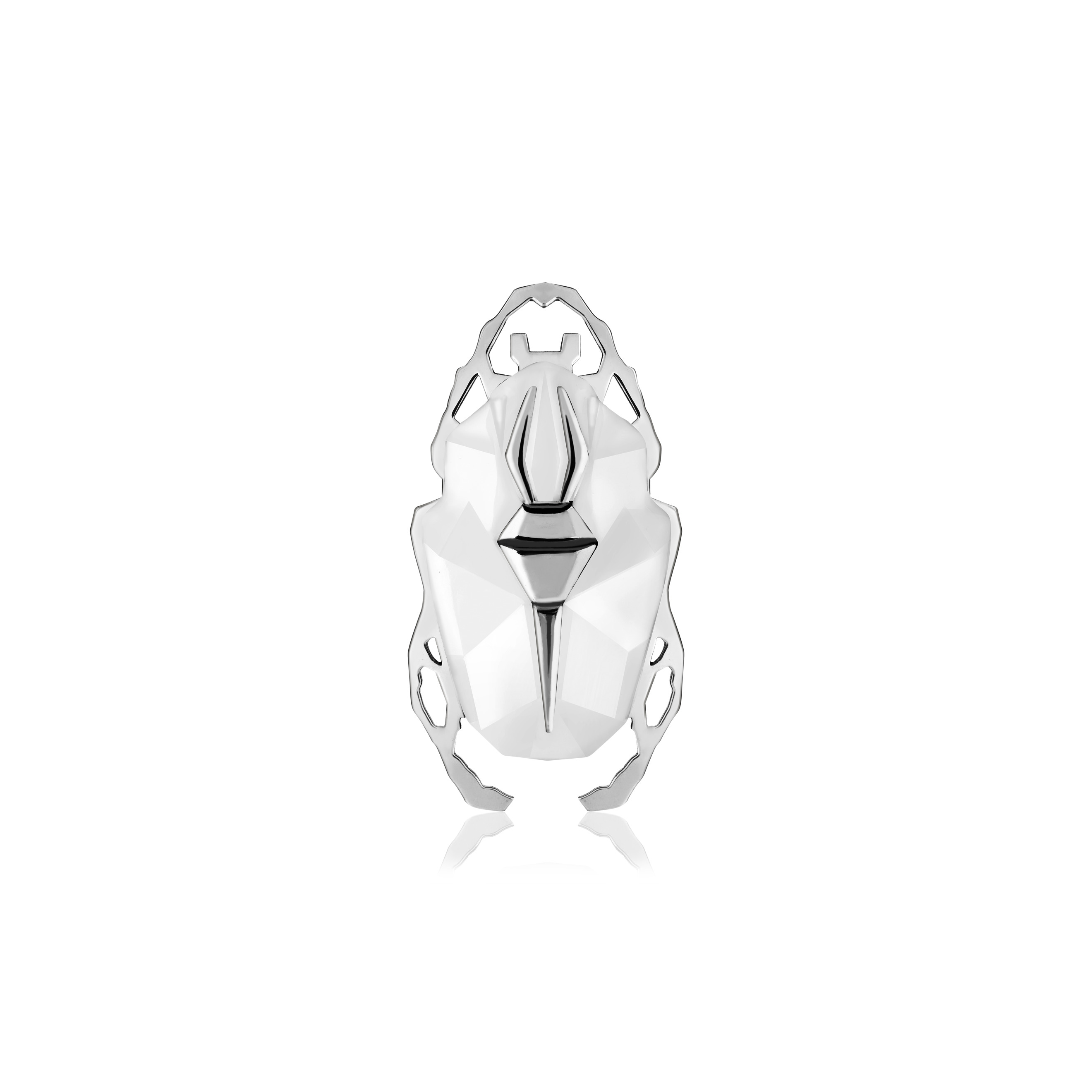 Броши Vertigo Jewellery Lab Брошь BUG № 3, Нейзильбер, бел. родий, фарфор Bone China, роспись платиной