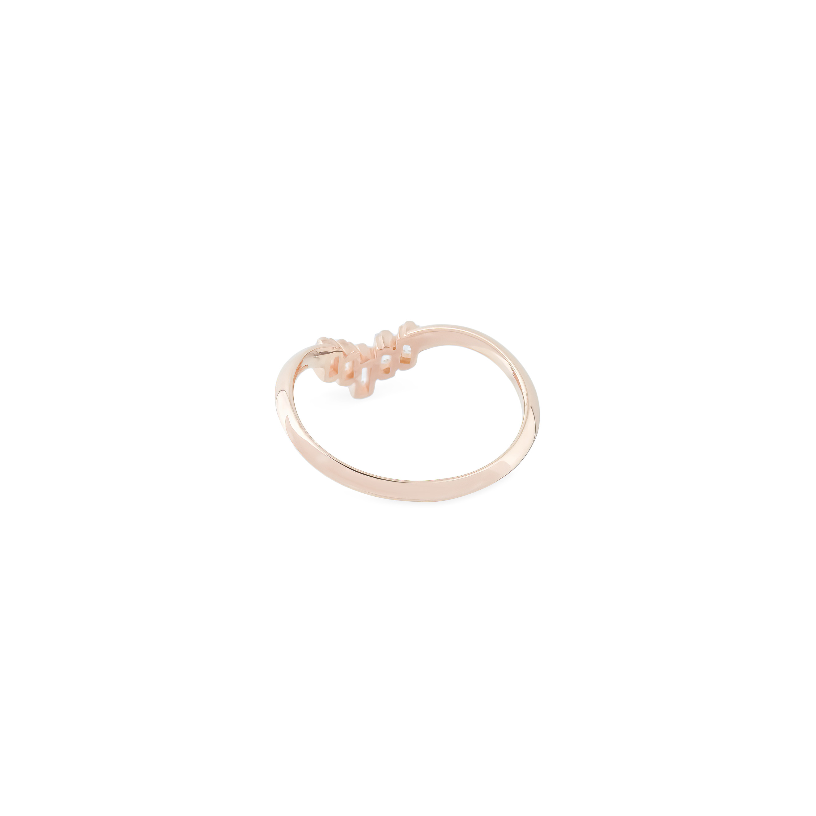 Кольцо-тиара ROSE из серебра, покрытое розовым золотом, с горным хрусталем