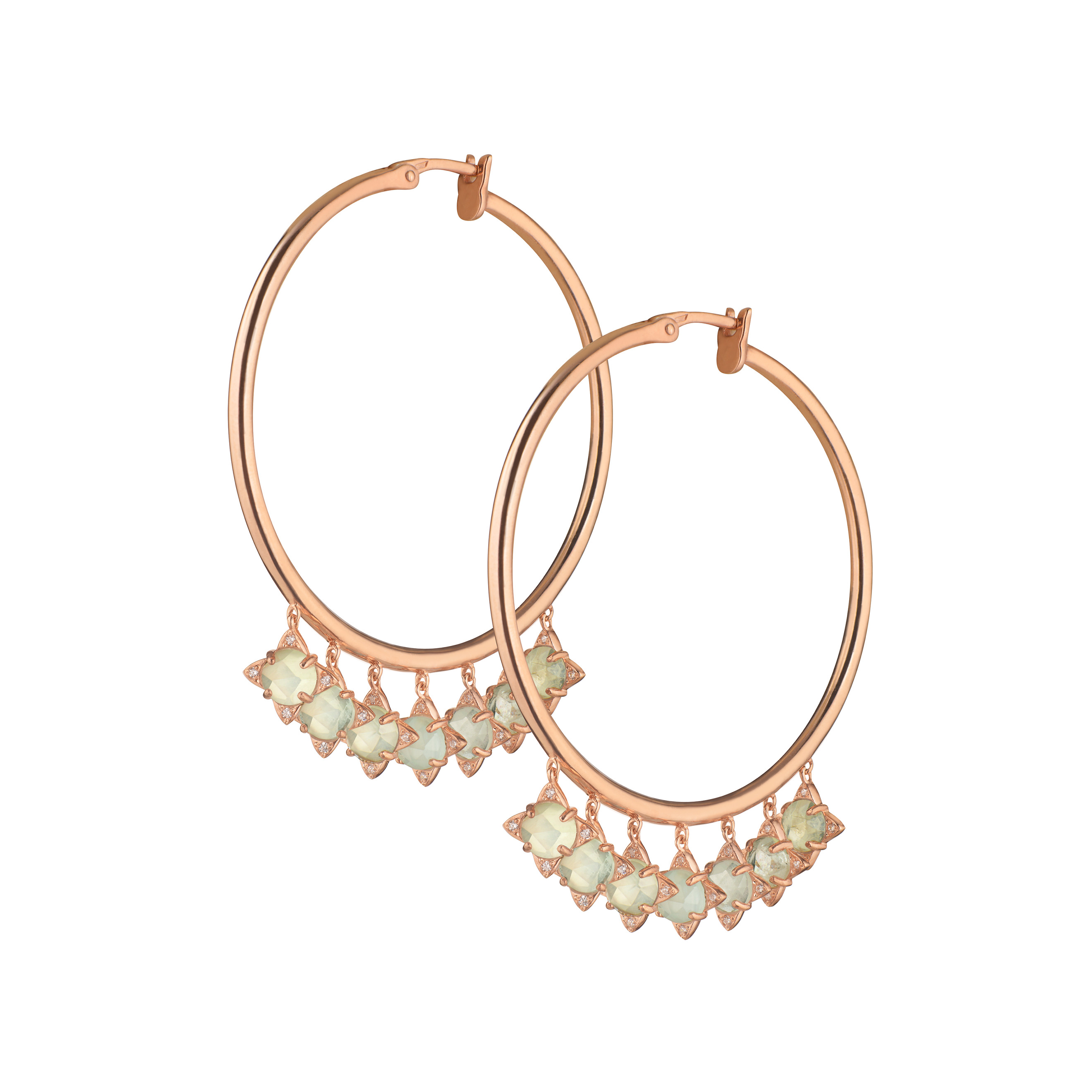 Gold-plated The Rose Ring Earrings with prenite