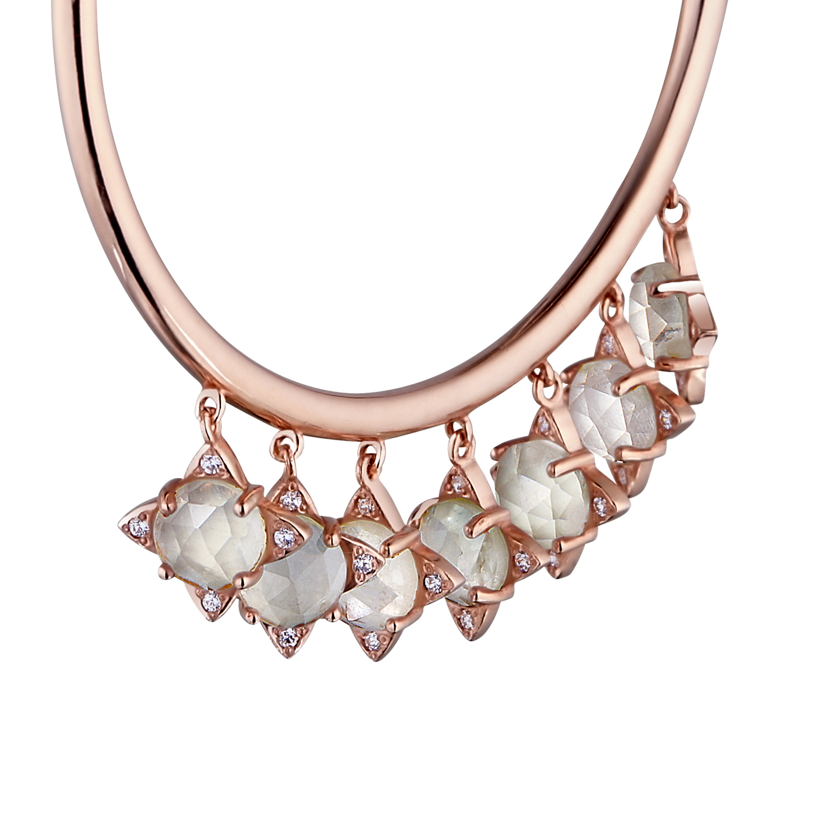 Gold-plated The Rose Ring Earrings with prenite