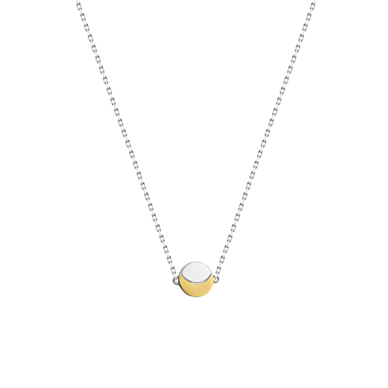 LUSIN Jewelry Колье Old Moon Necklace на тонкой цепочке из серебра a simple multilayer chain necklace women necklace aesthetic girl jewelry moon trendy crystal long choker collares