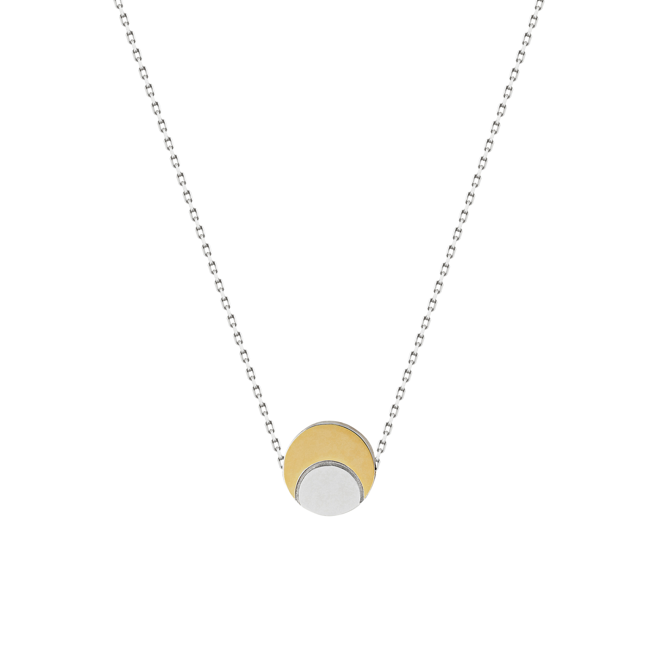 LUSIN Jewelry Биколорное колье с полумесяцем Moon Transformer Necklace из серебра