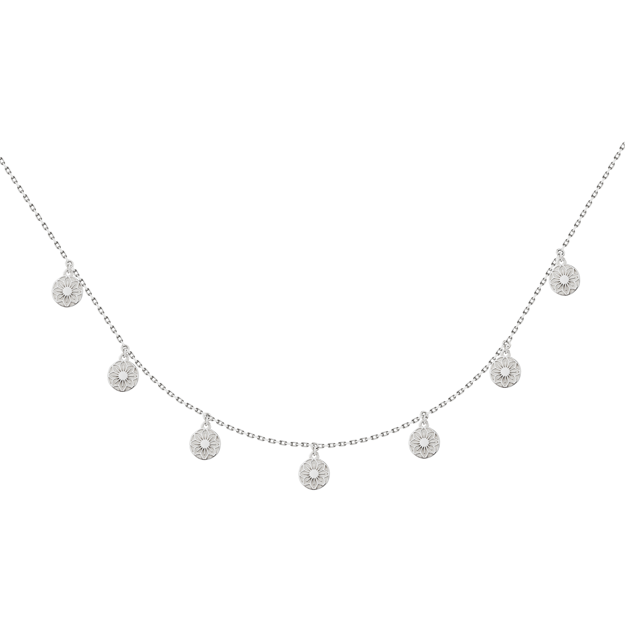 Колье из серебра SATÓ necklace с подвесками цветами