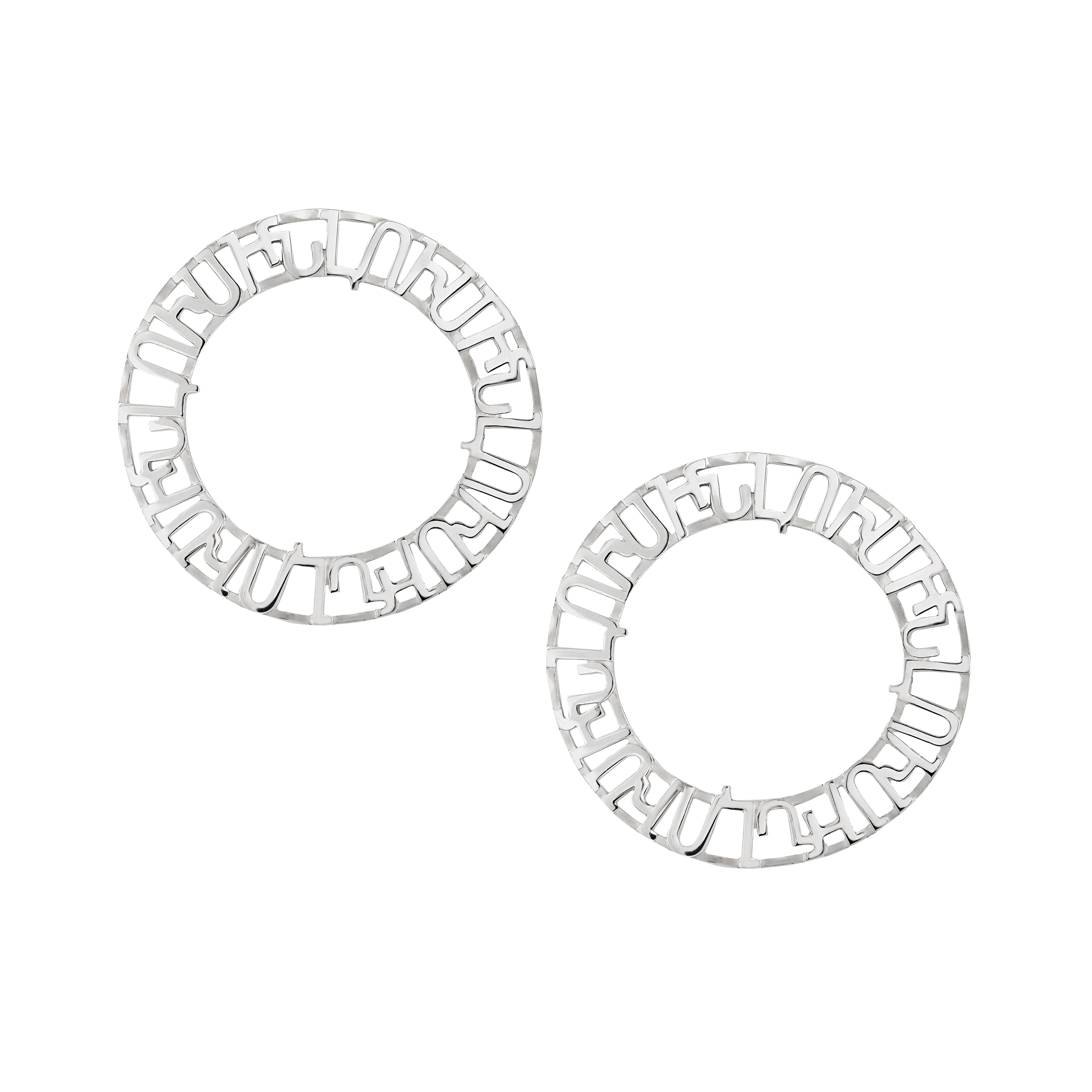 Earrings-circles made of silver LUSÍN earrings