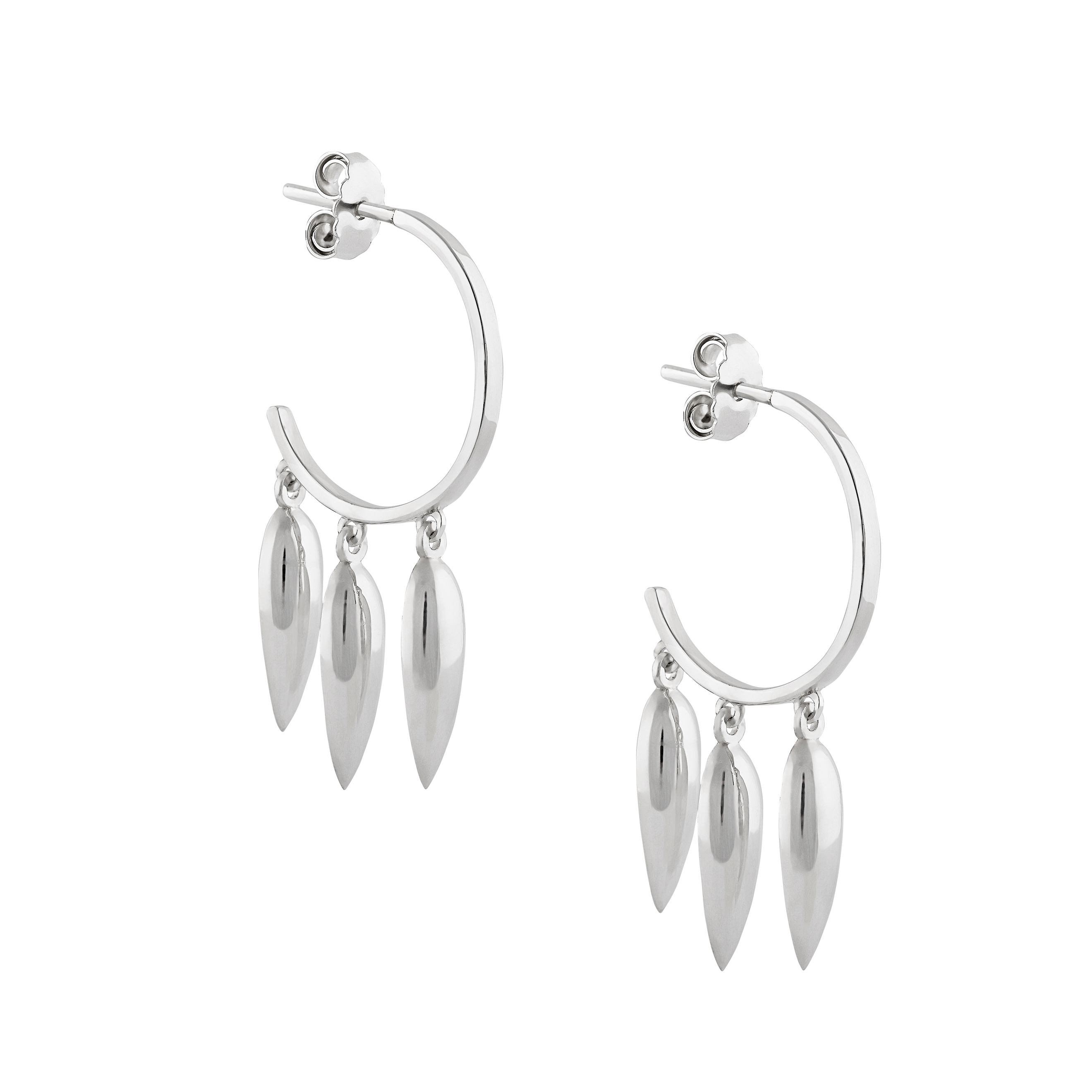 Серьги-кольца из серебра ZANÍ earrings с подвесками