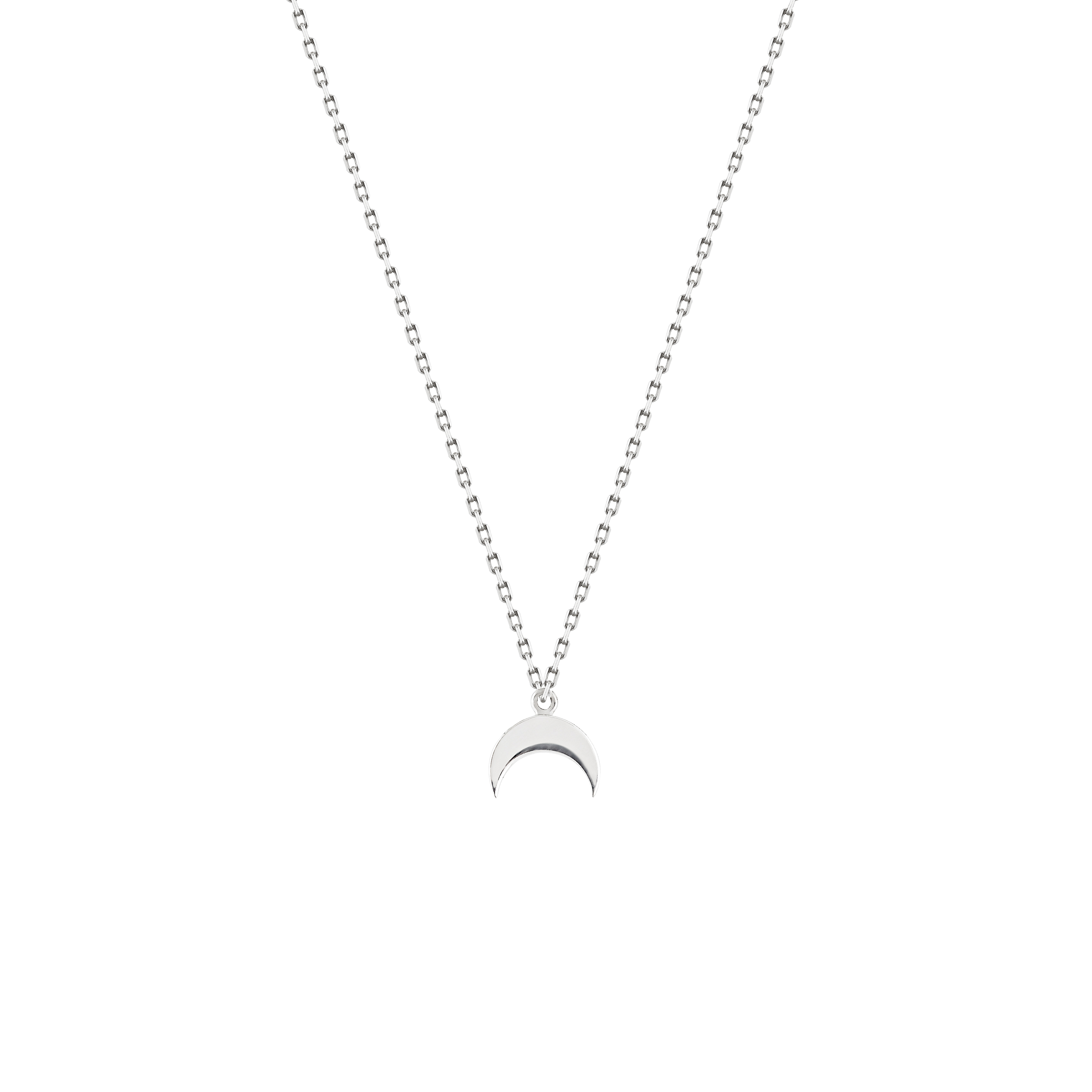Колье с подвеской-полумесяцем из серебра moon necklace