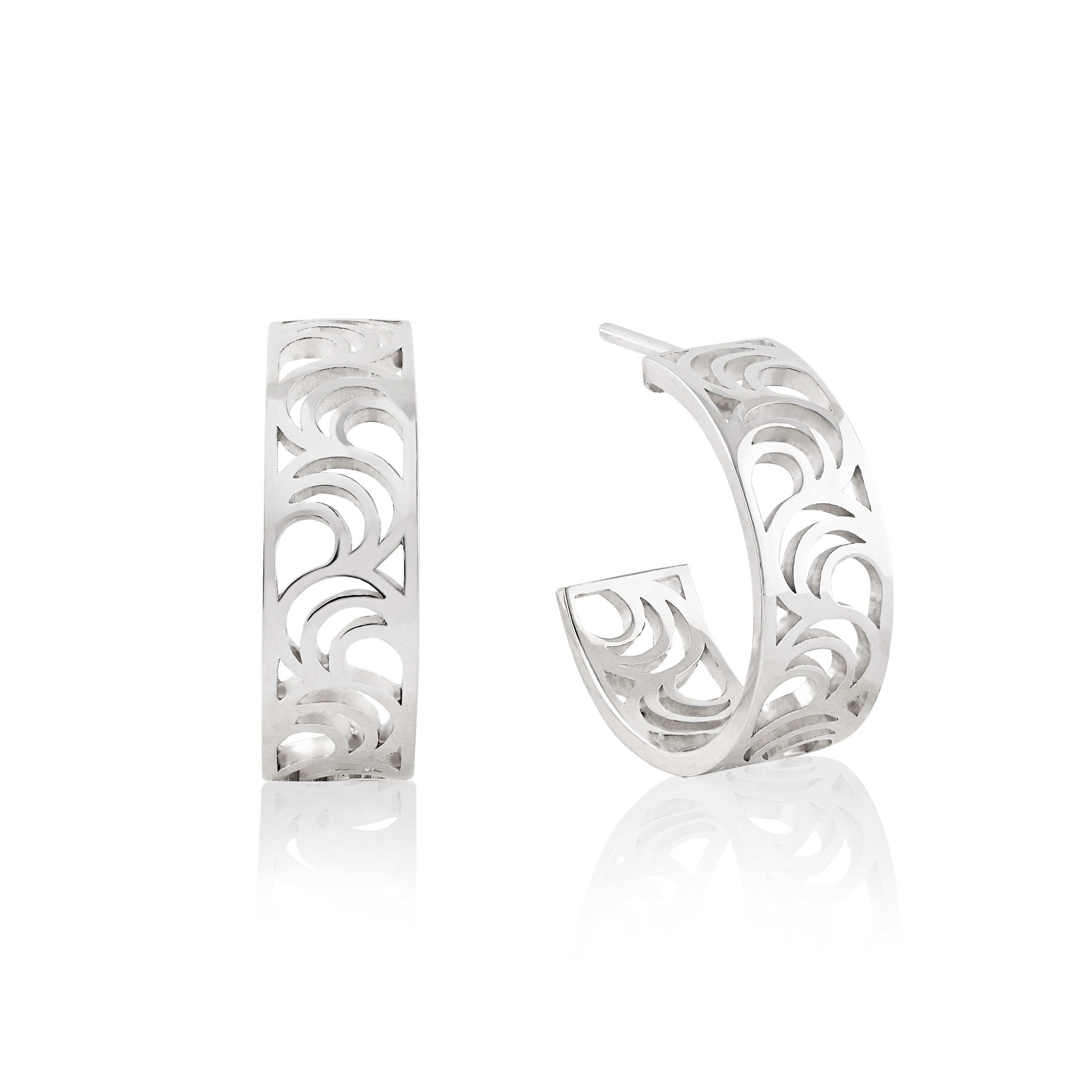 Серьги-хупы из серебра ANÍ earrings с узором