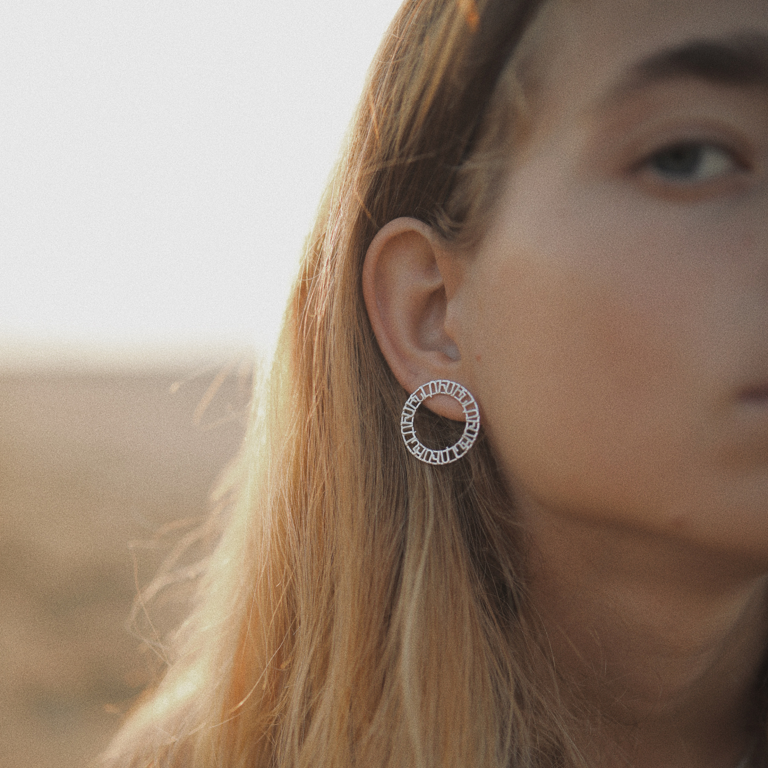 Earrings-circles made of silver LUSÍN earrings