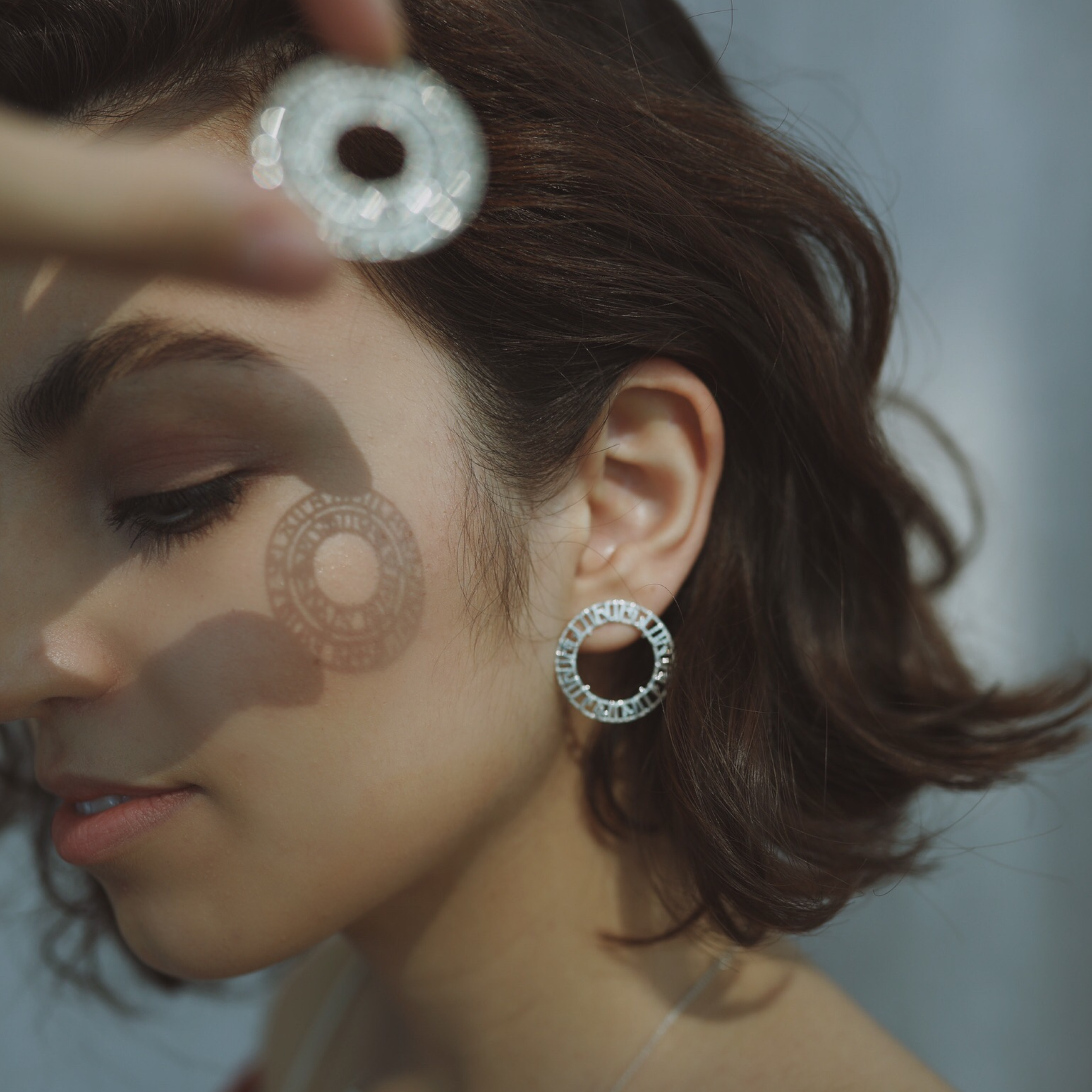 Earrings-circles made of silver LUSÍN earrings