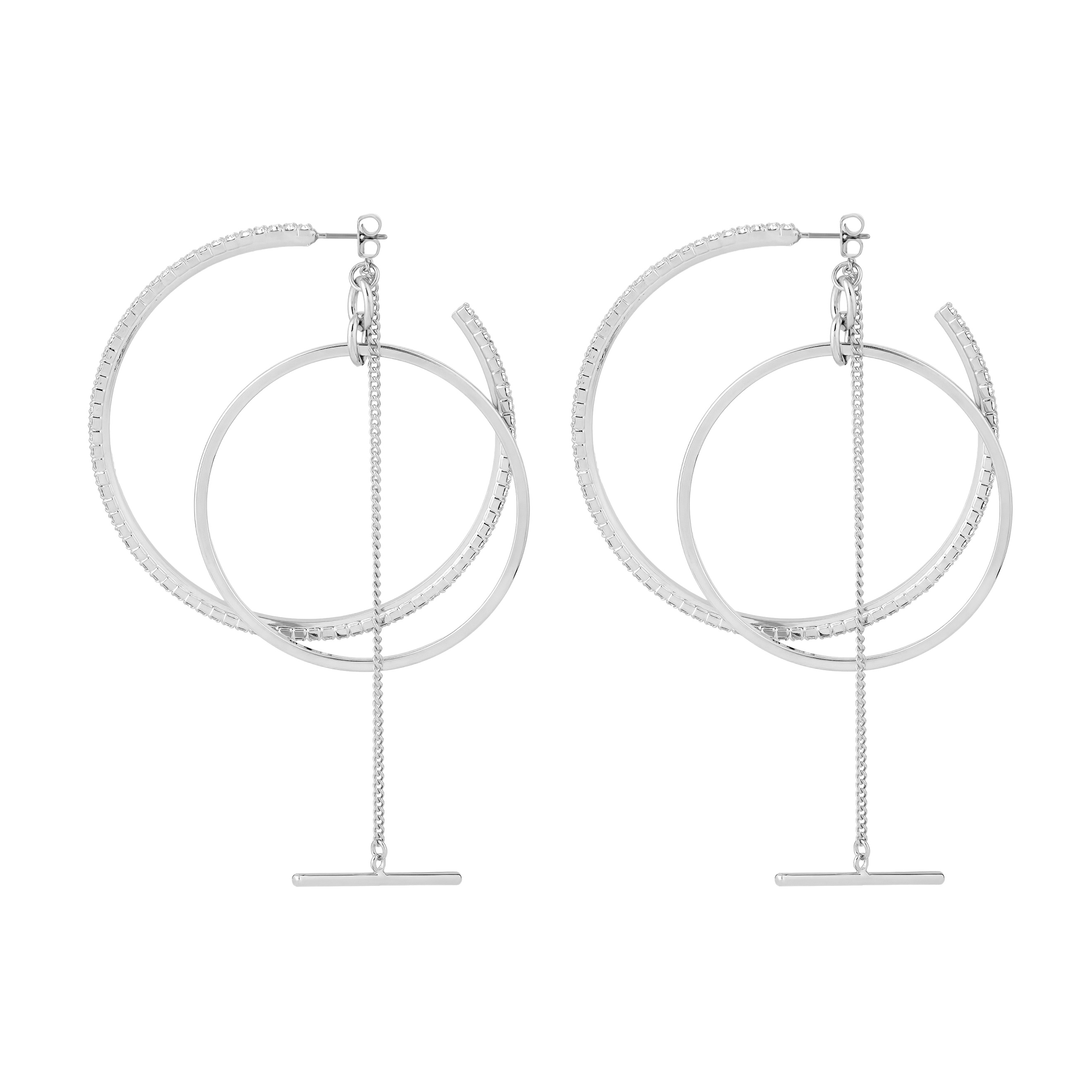 ring earrings with a chain