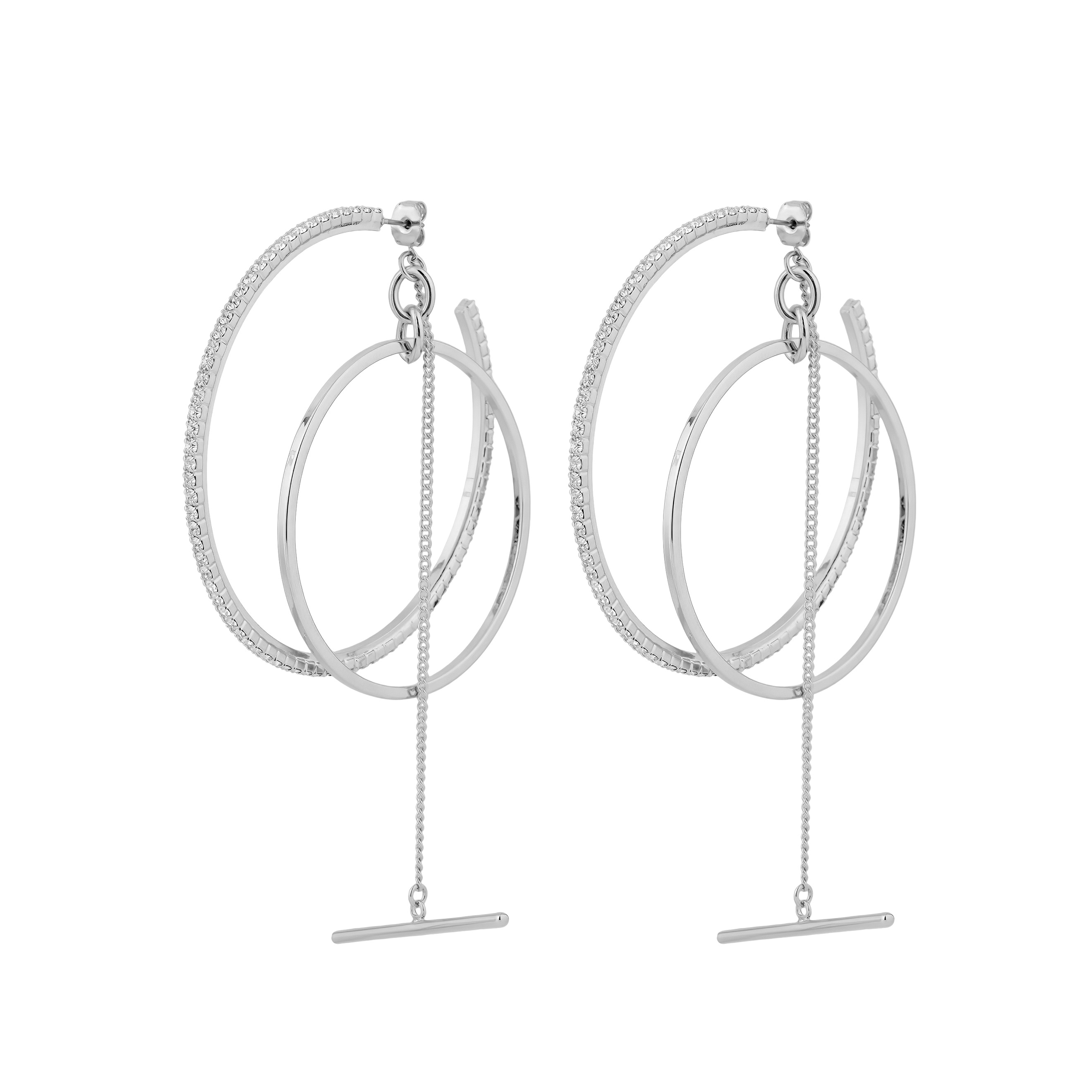 ring earrings with a chain
