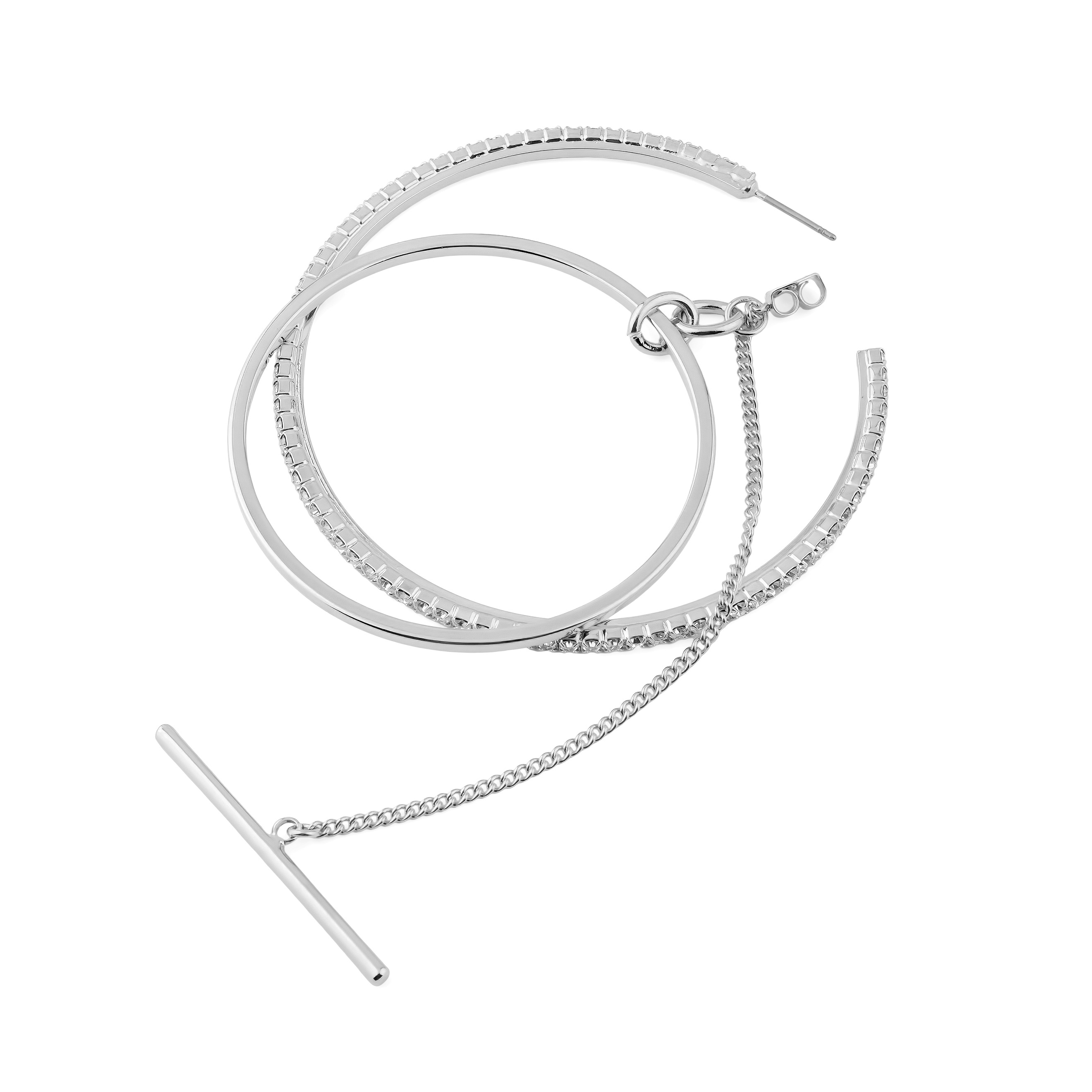 ring earrings with a chain