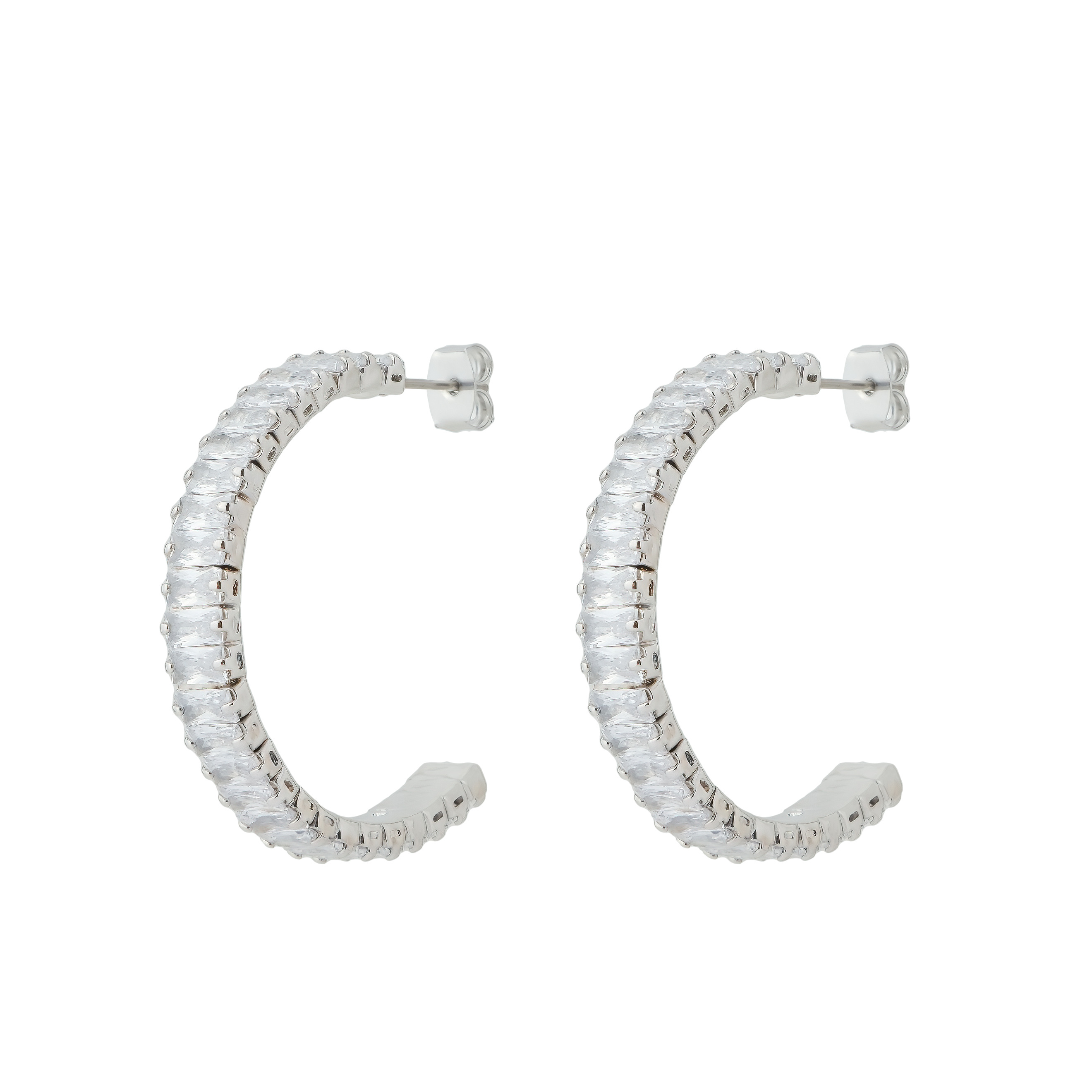 ring earrings with crystals