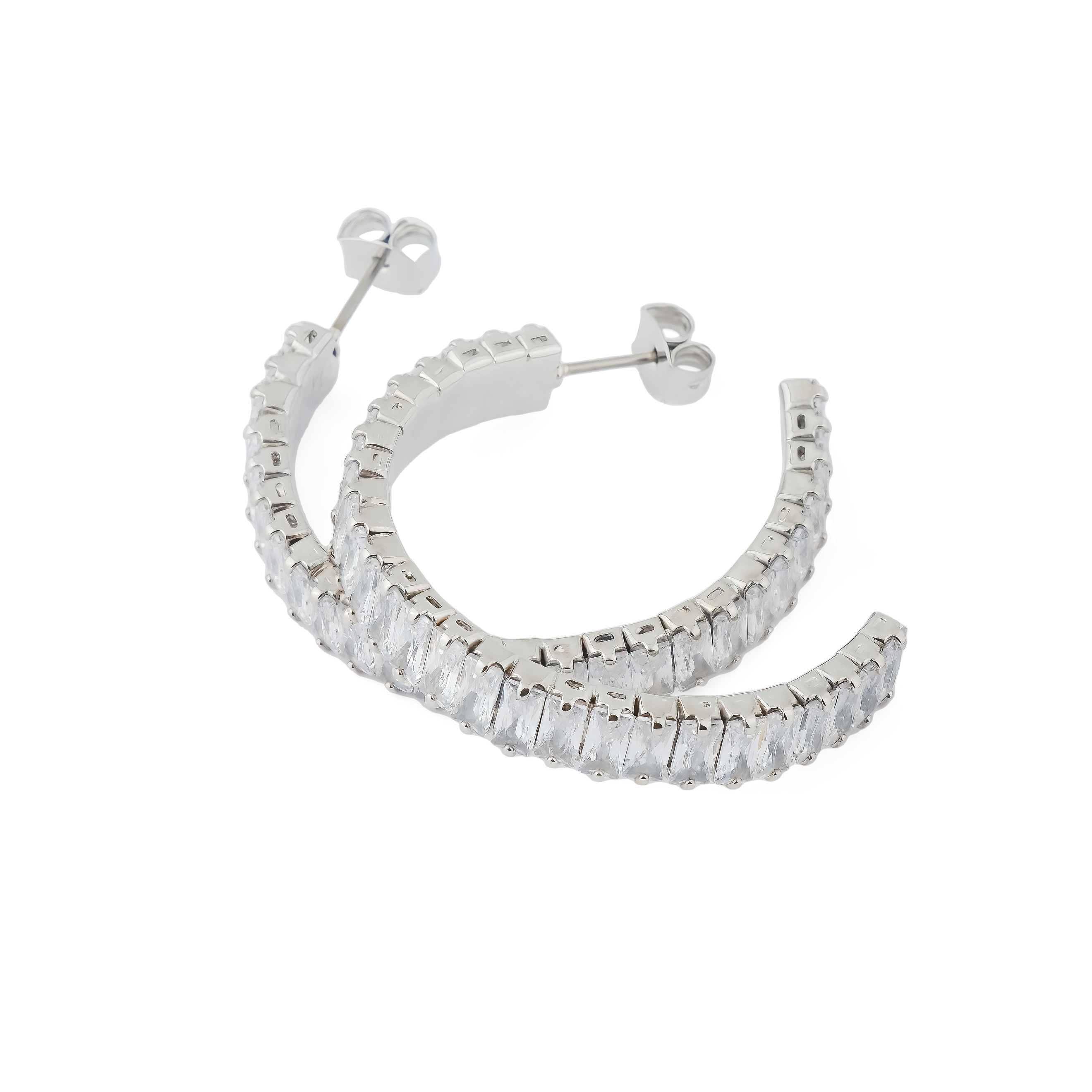 ring earrings with crystals