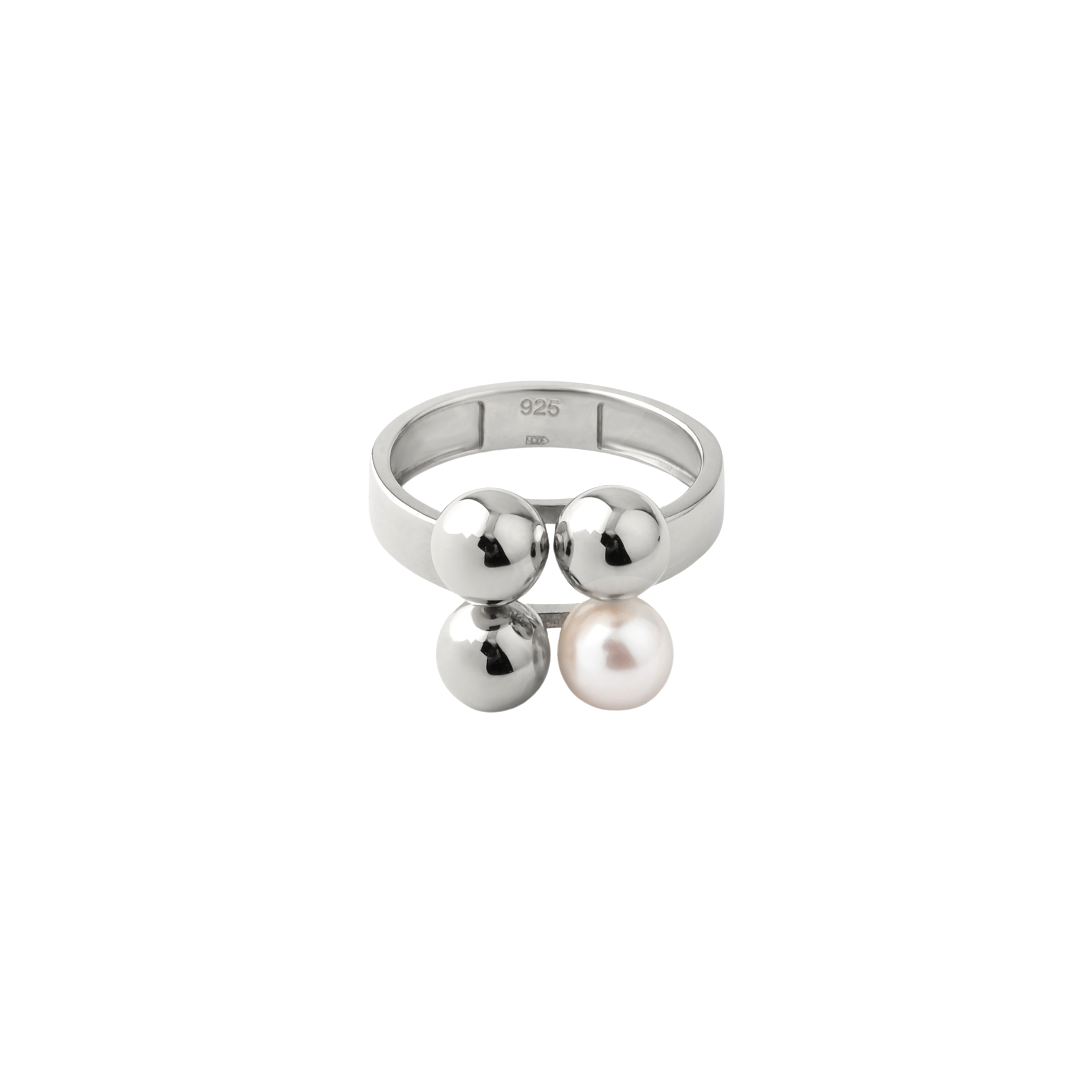 Кольца с крупной центральной вставкой LUTA Jewelry Серебряное кольцо с жемчужиной