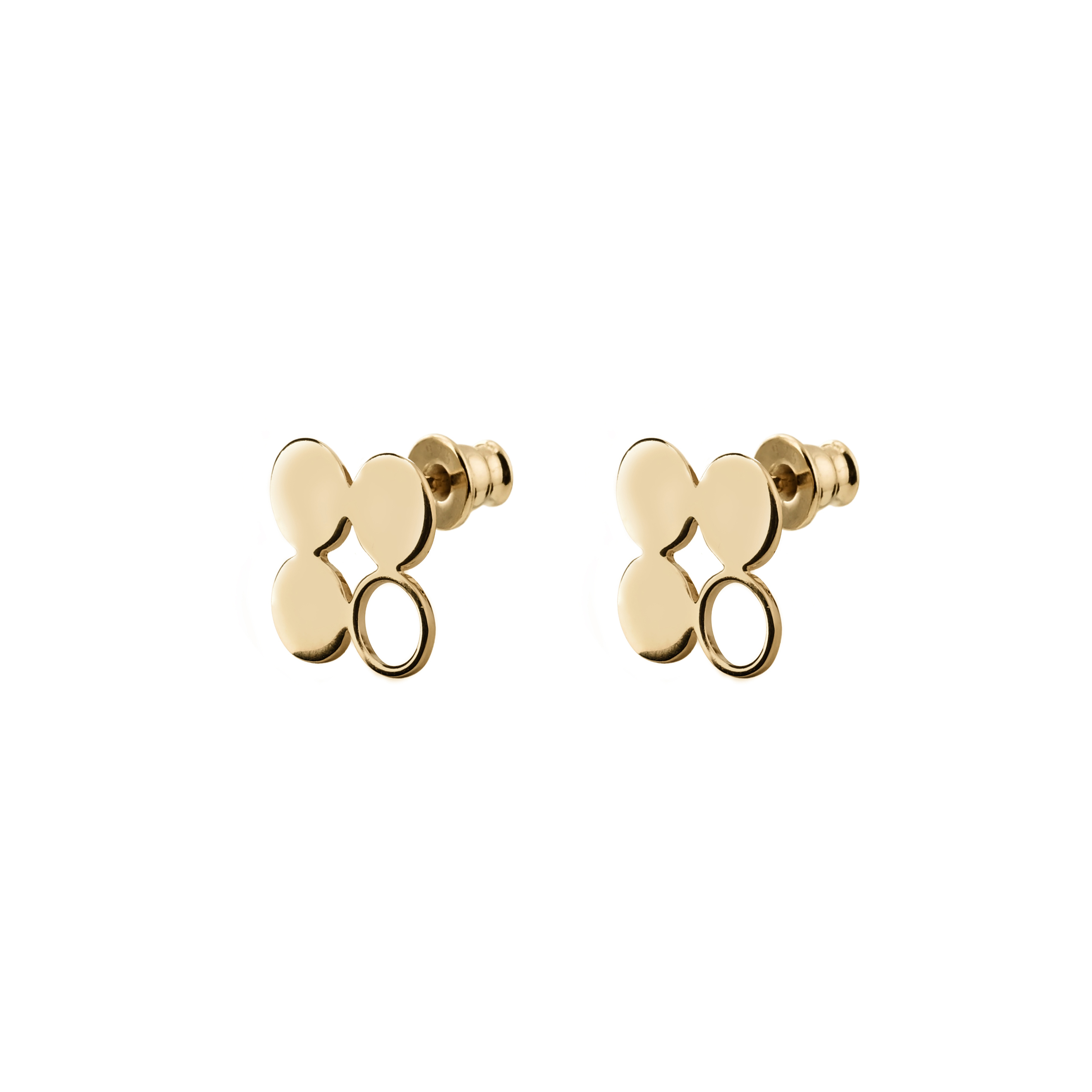 gold-plated silver clover studs