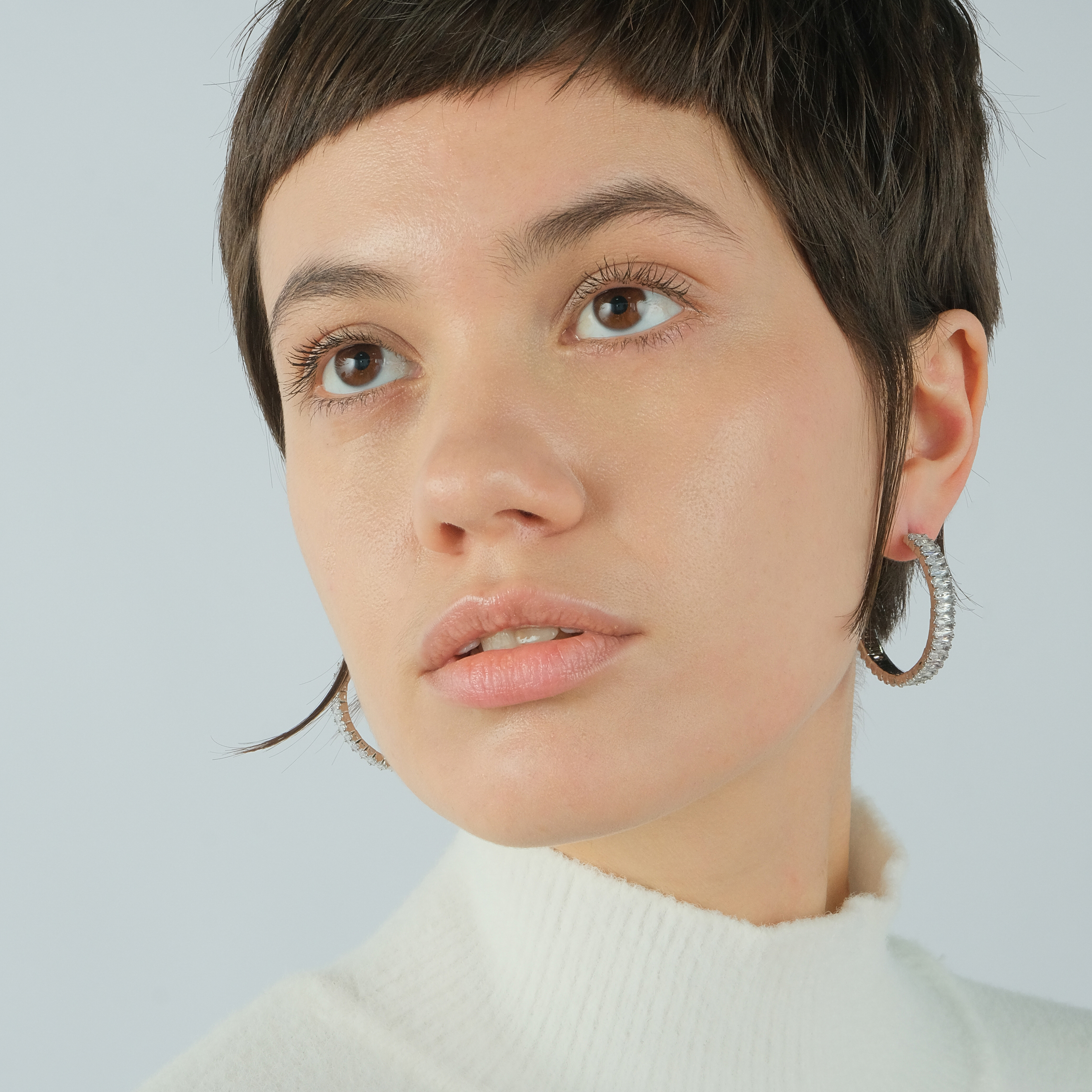 ring earrings with crystals