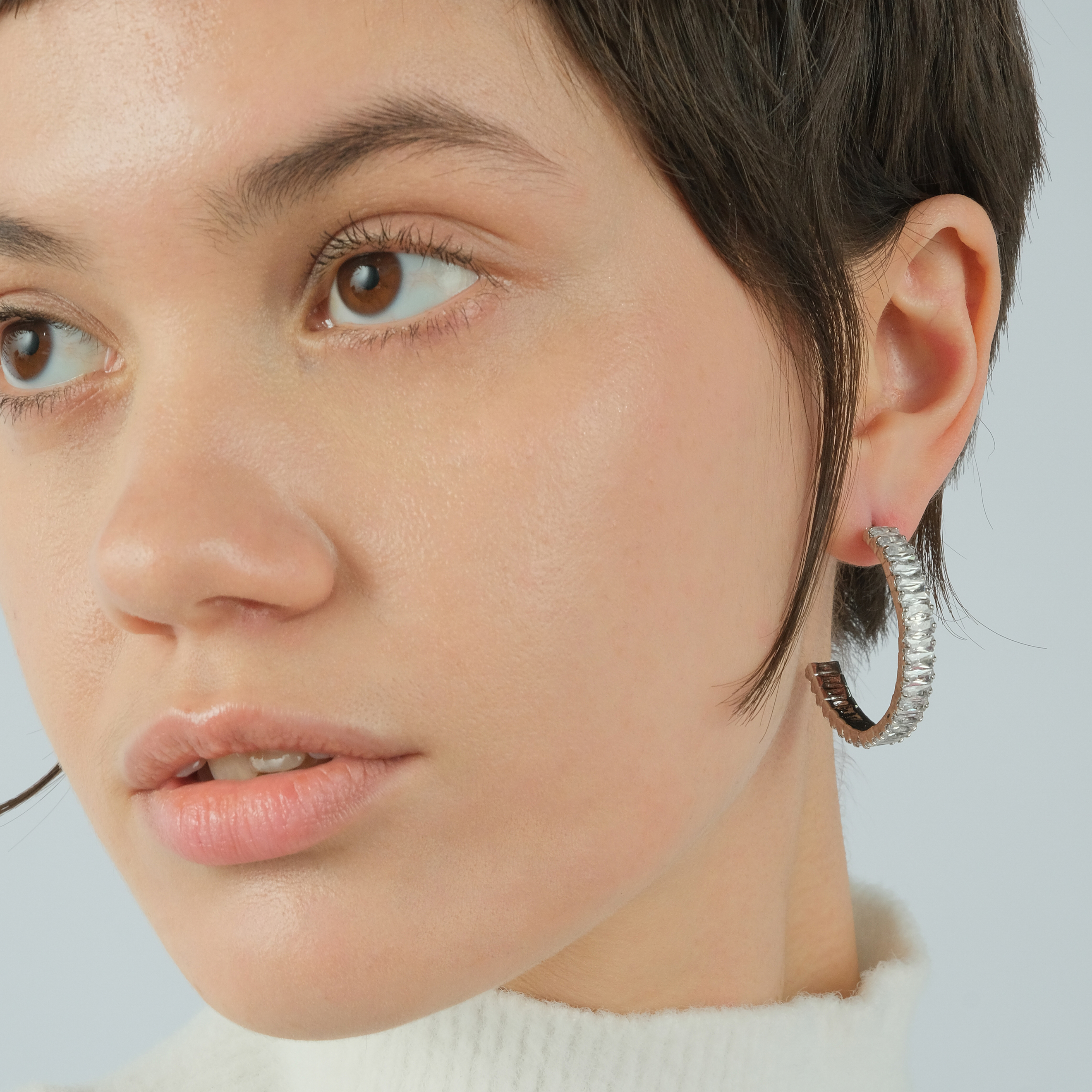 ring earrings with crystals