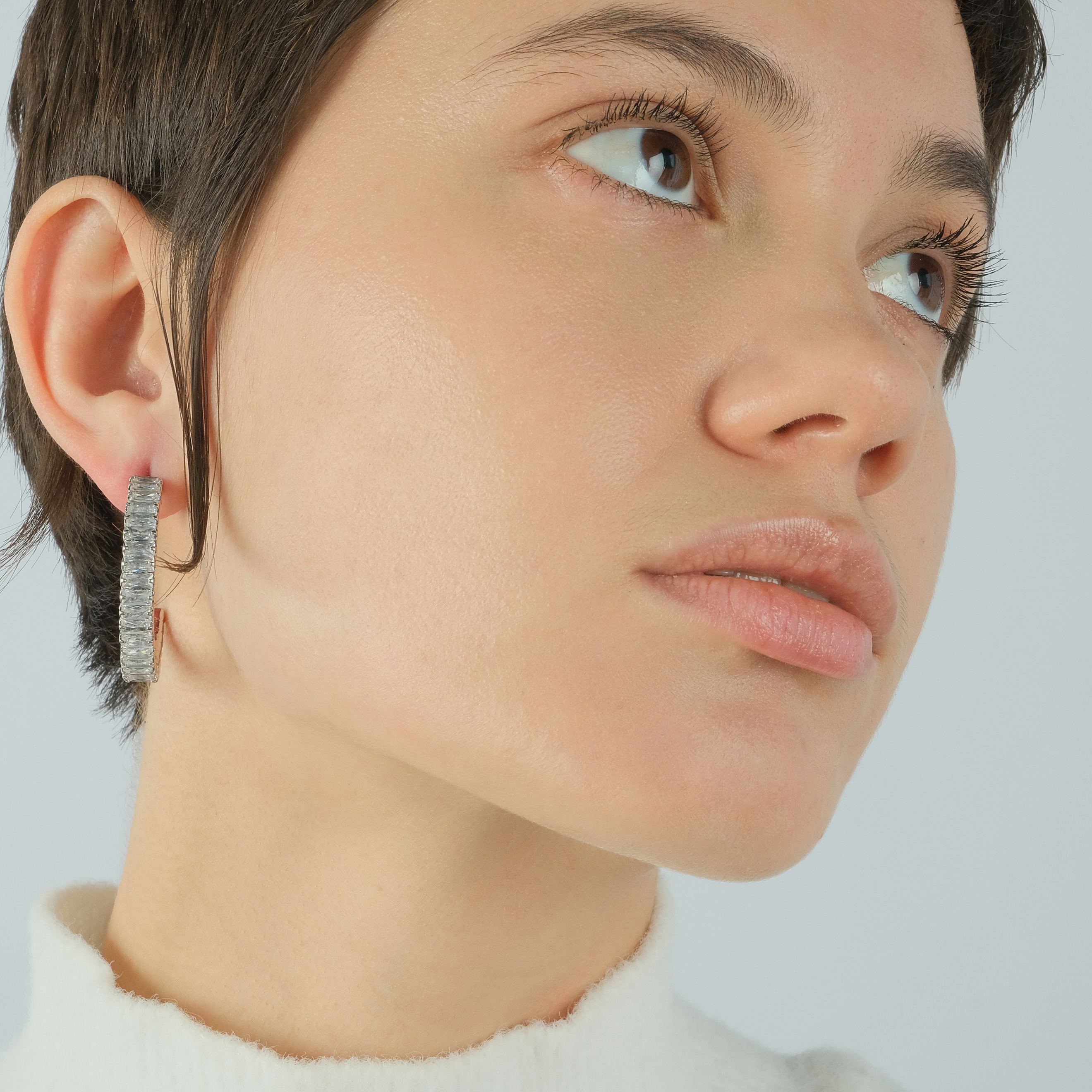 ring earrings with crystals