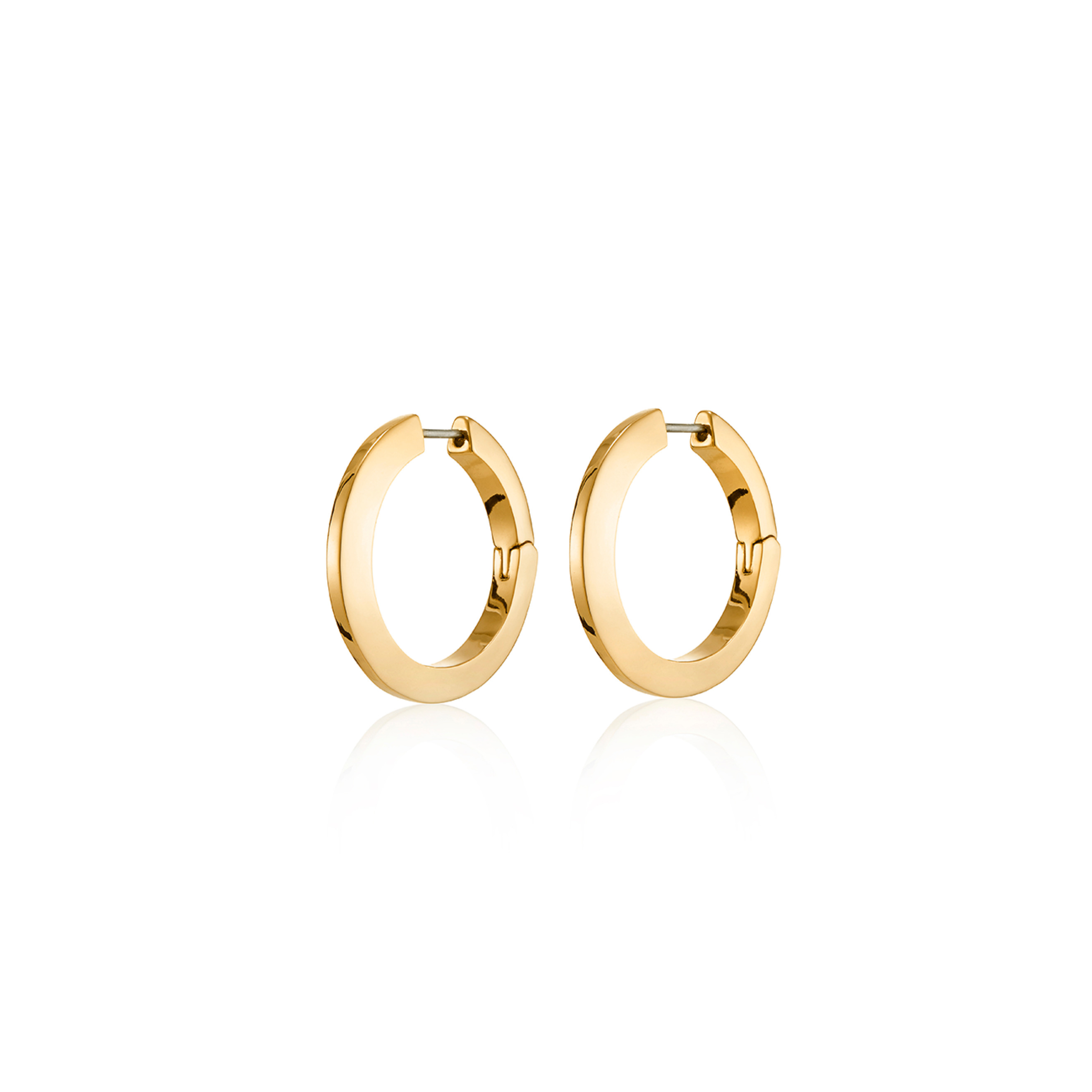 Средние золотистые круглые серьги TONI HINGED HOOP