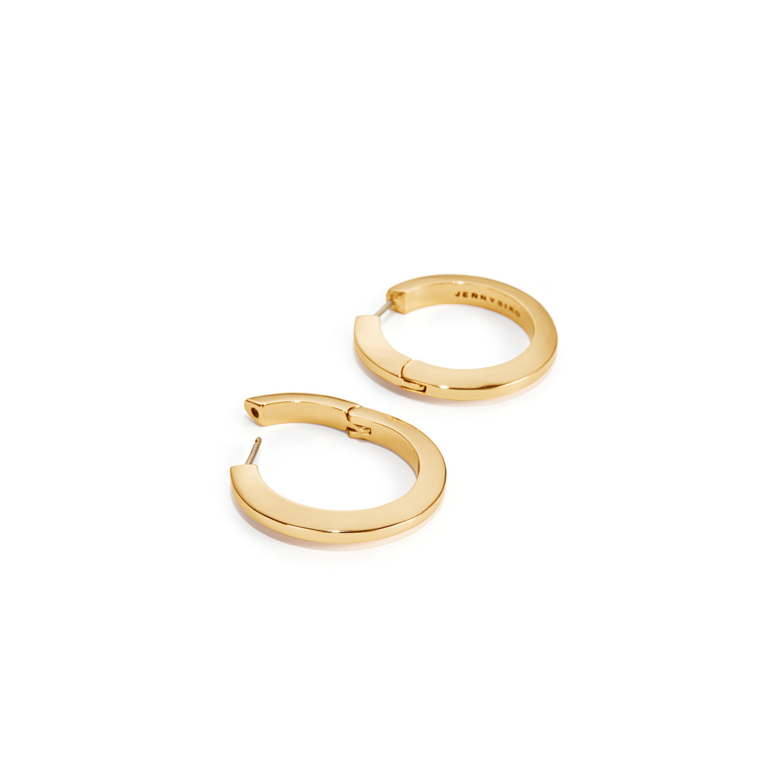 Средние золотистые круглые серьги TONI HINGED HOOP