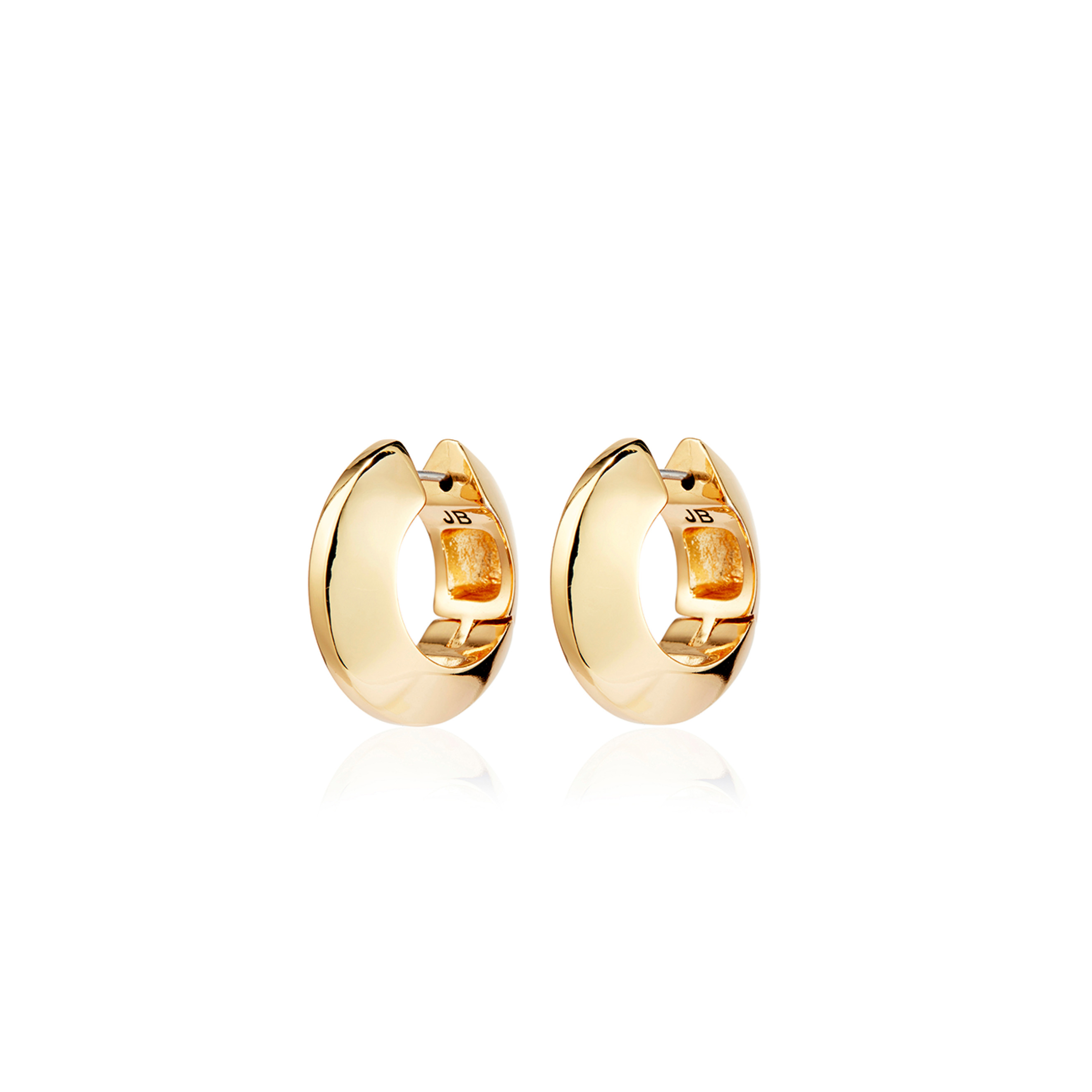Средние золотистые круглые серьги WIDE HINGED HOOPS