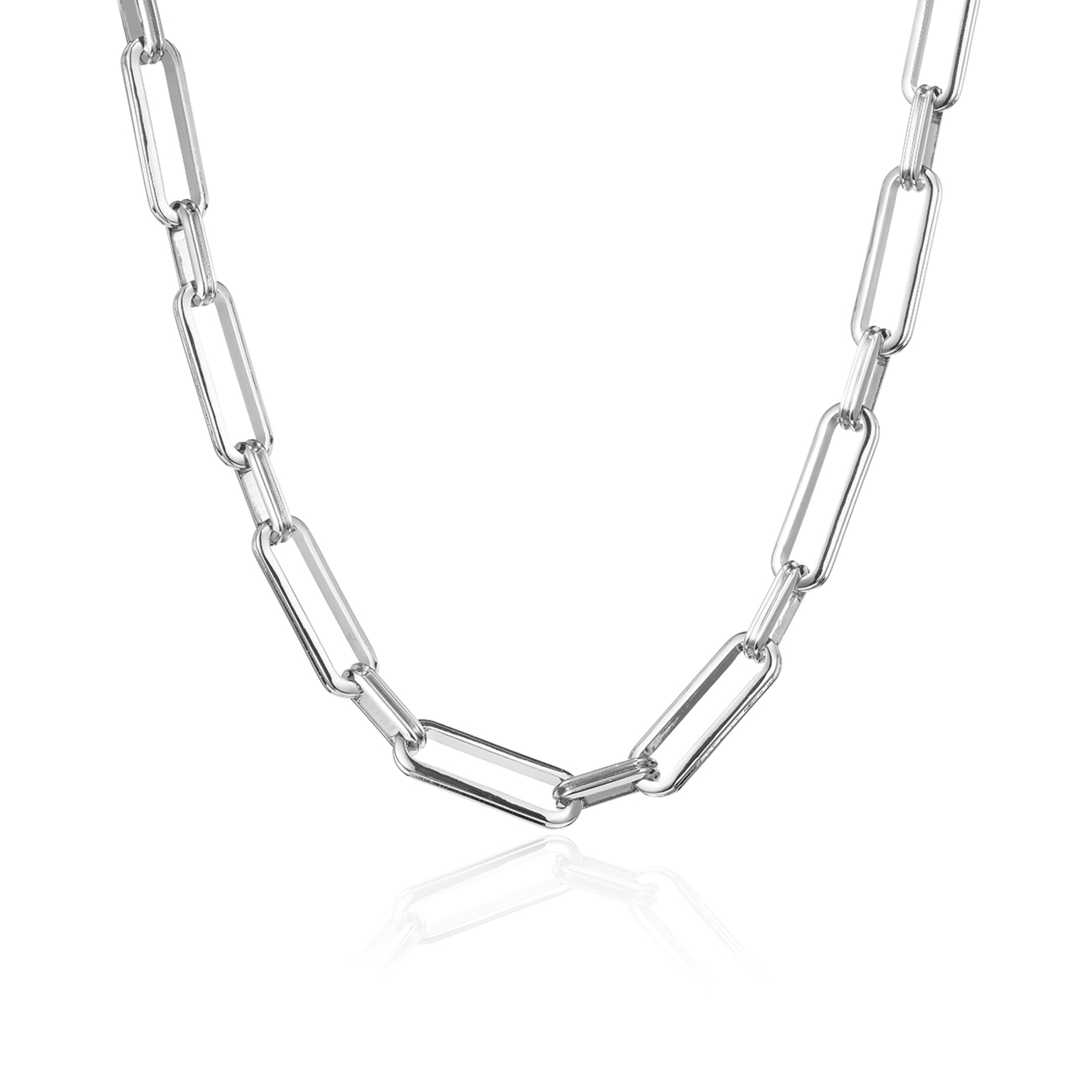 Посеребренное колье-цепь Rahni Ribbed