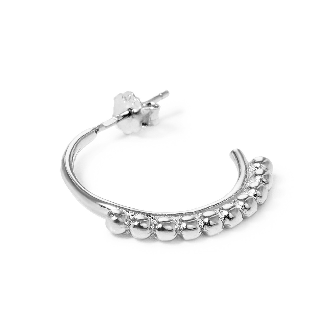 Серьги-кольца из серебра с шариками