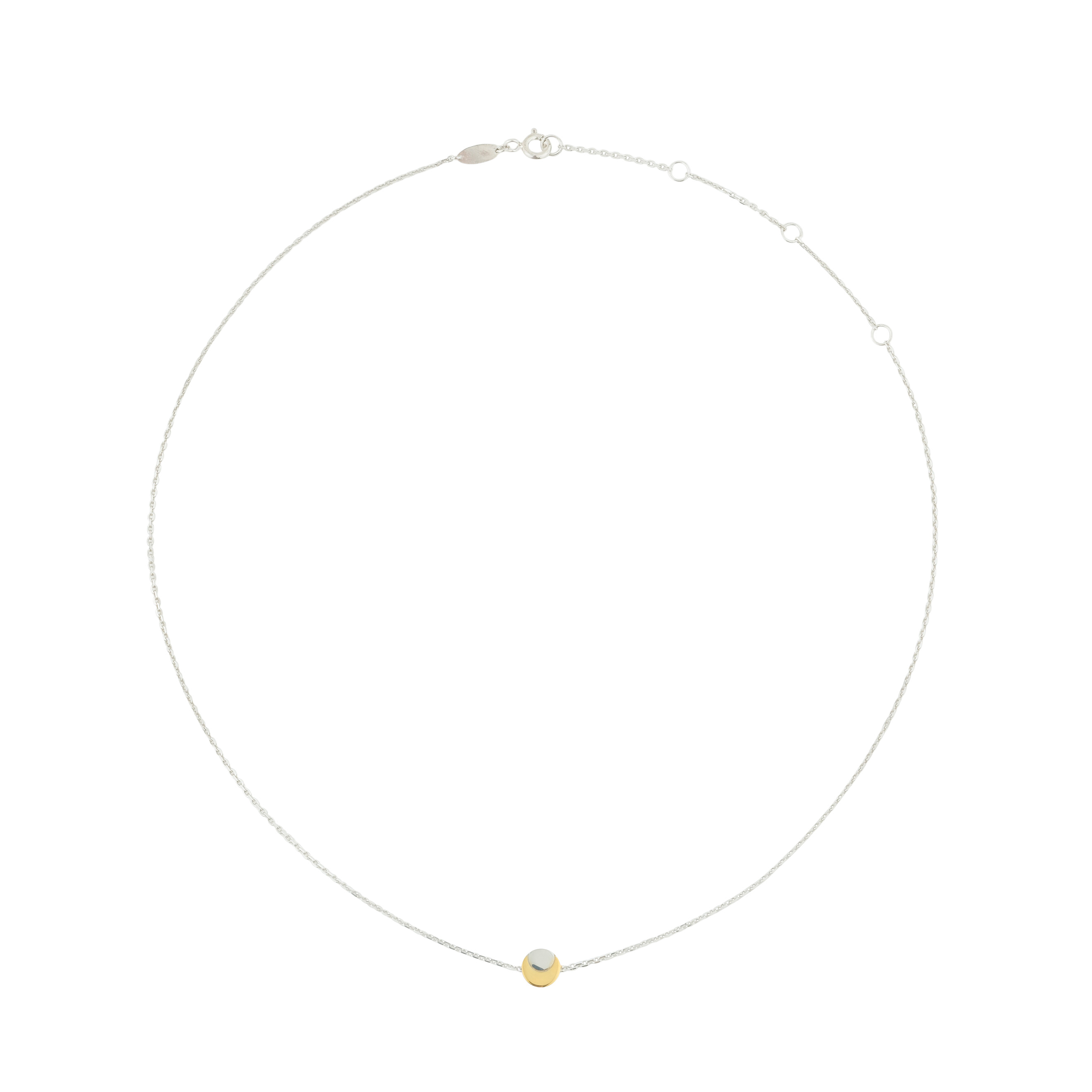 Биколорное колье с полумесяцем Moon Transformer Necklace из серебра