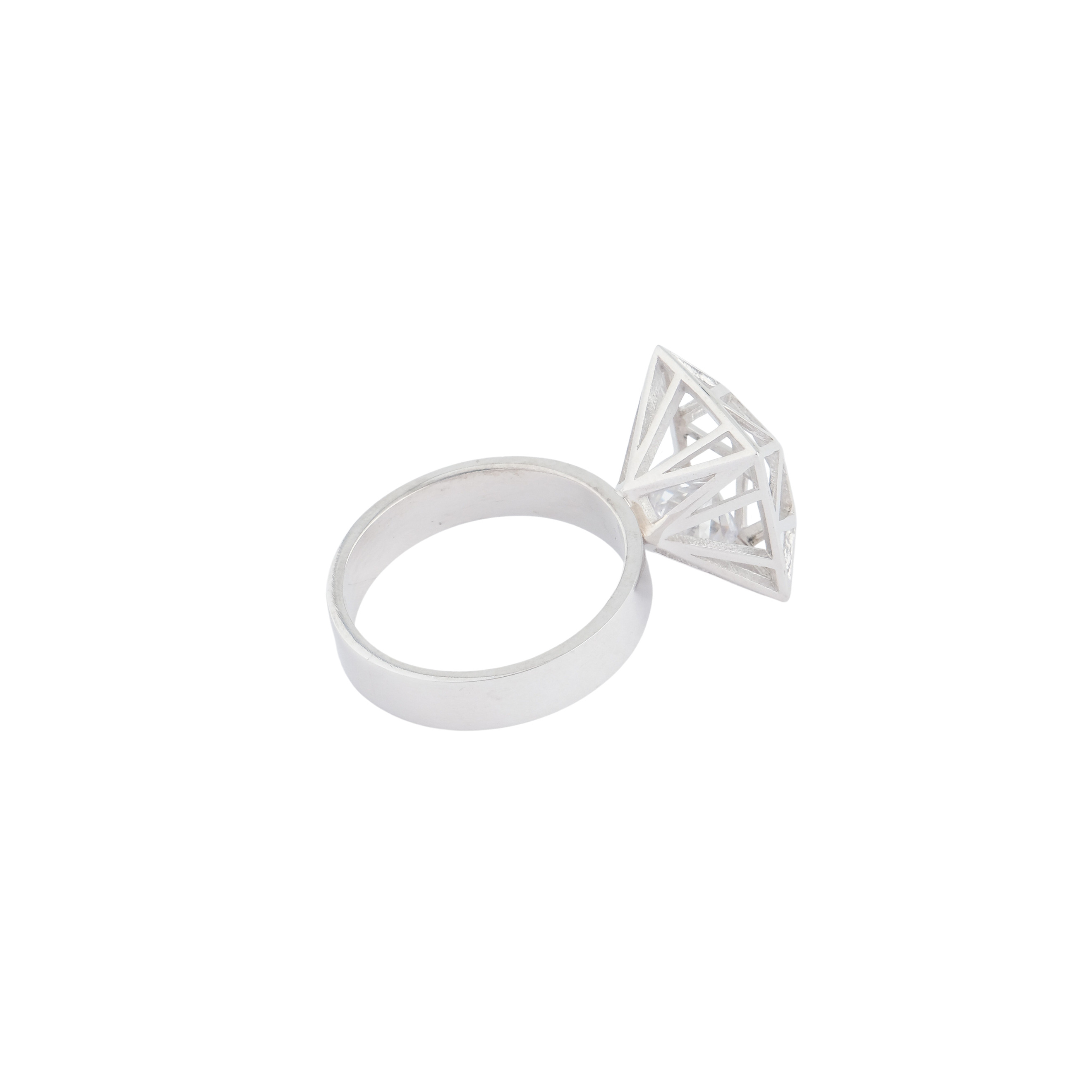 Кольцо из серебра с фианитом Diamond Shape ring
