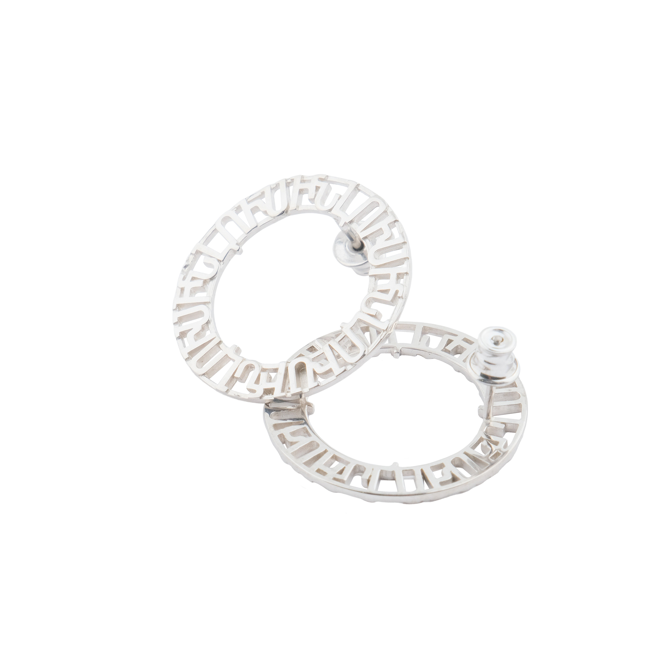 Earrings-circles made of silver LUSÍN earrings