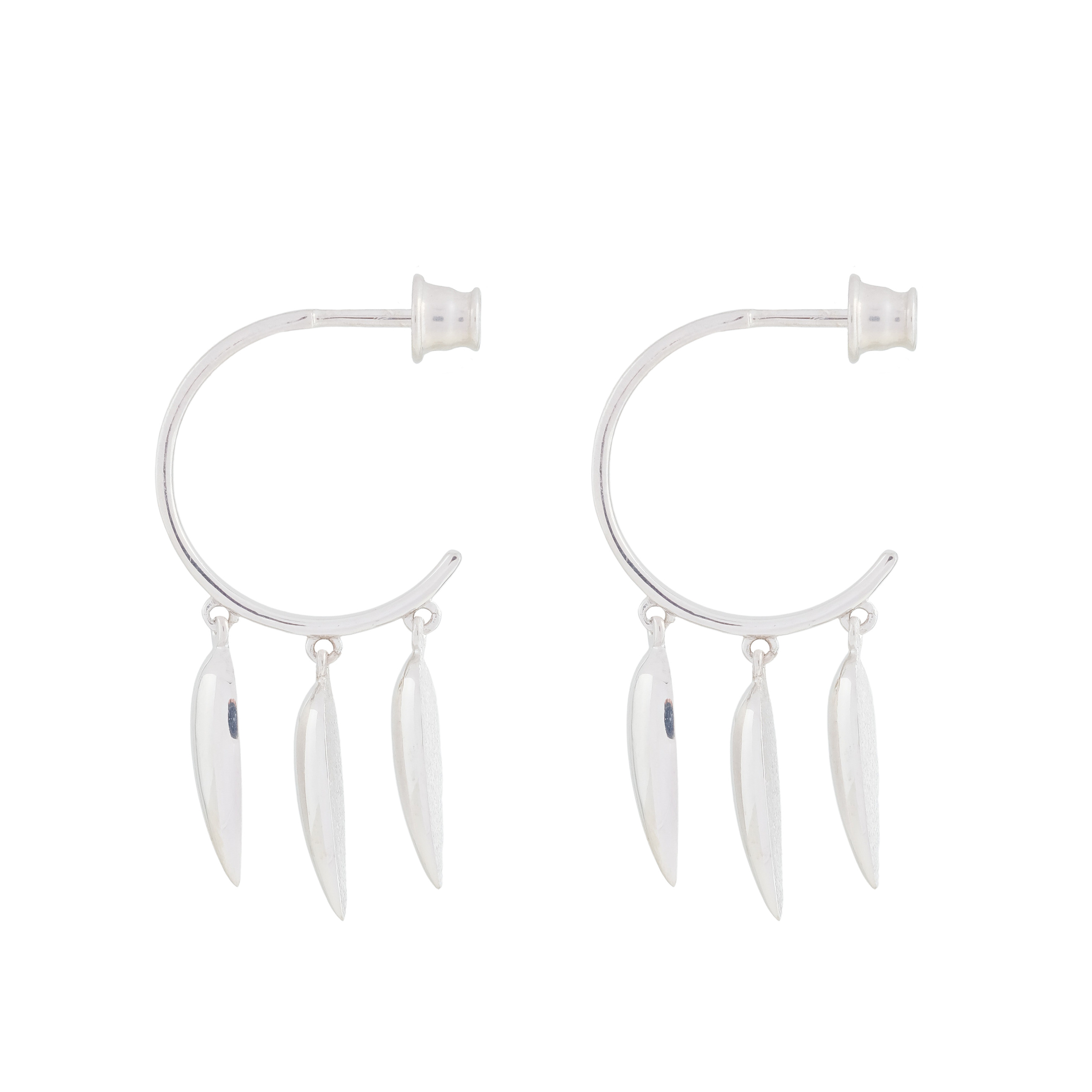 Серьги-кольца из серебра ZANÍ earrings с подвесками