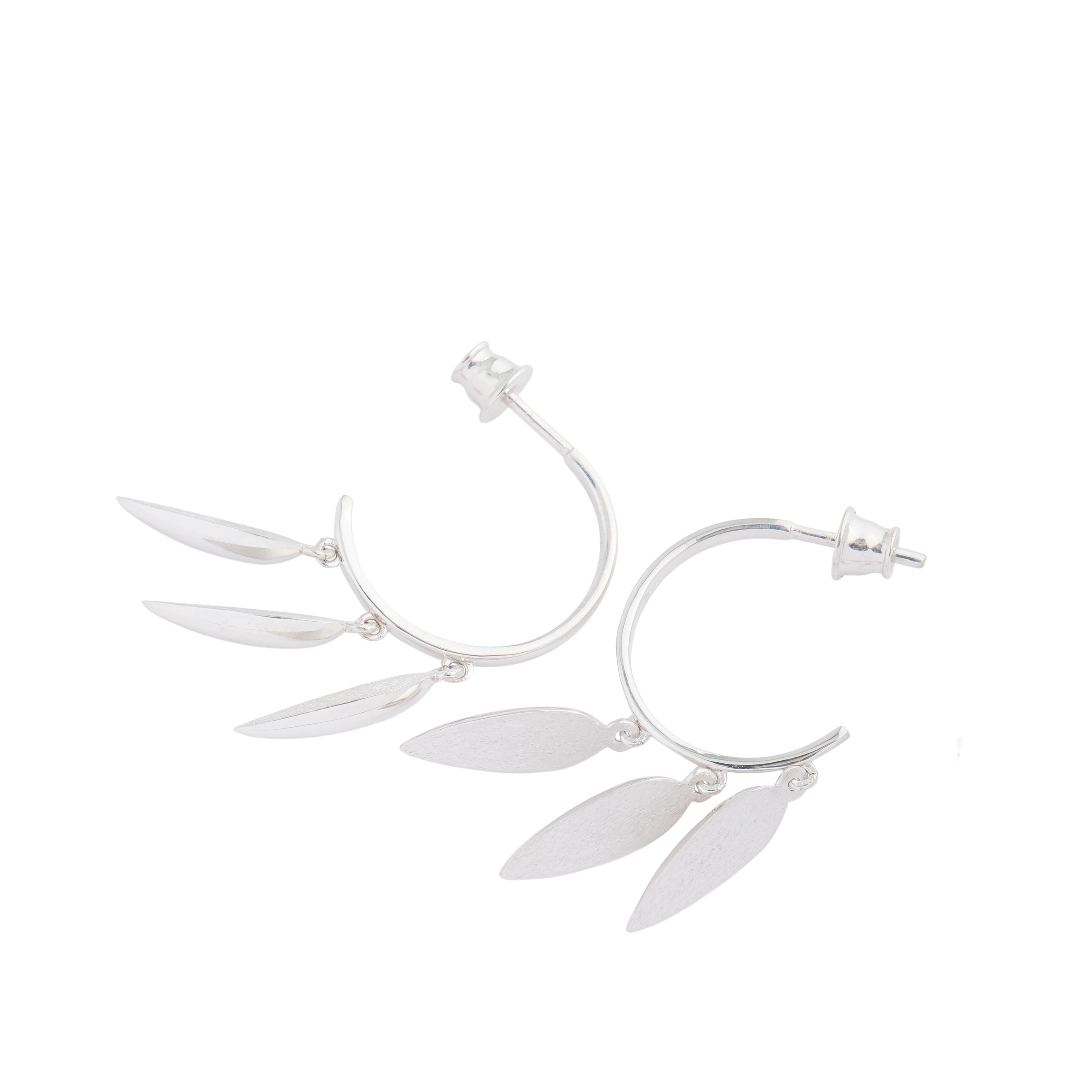 Серьги-кольца из серебра ZANÍ earrings с подвесками