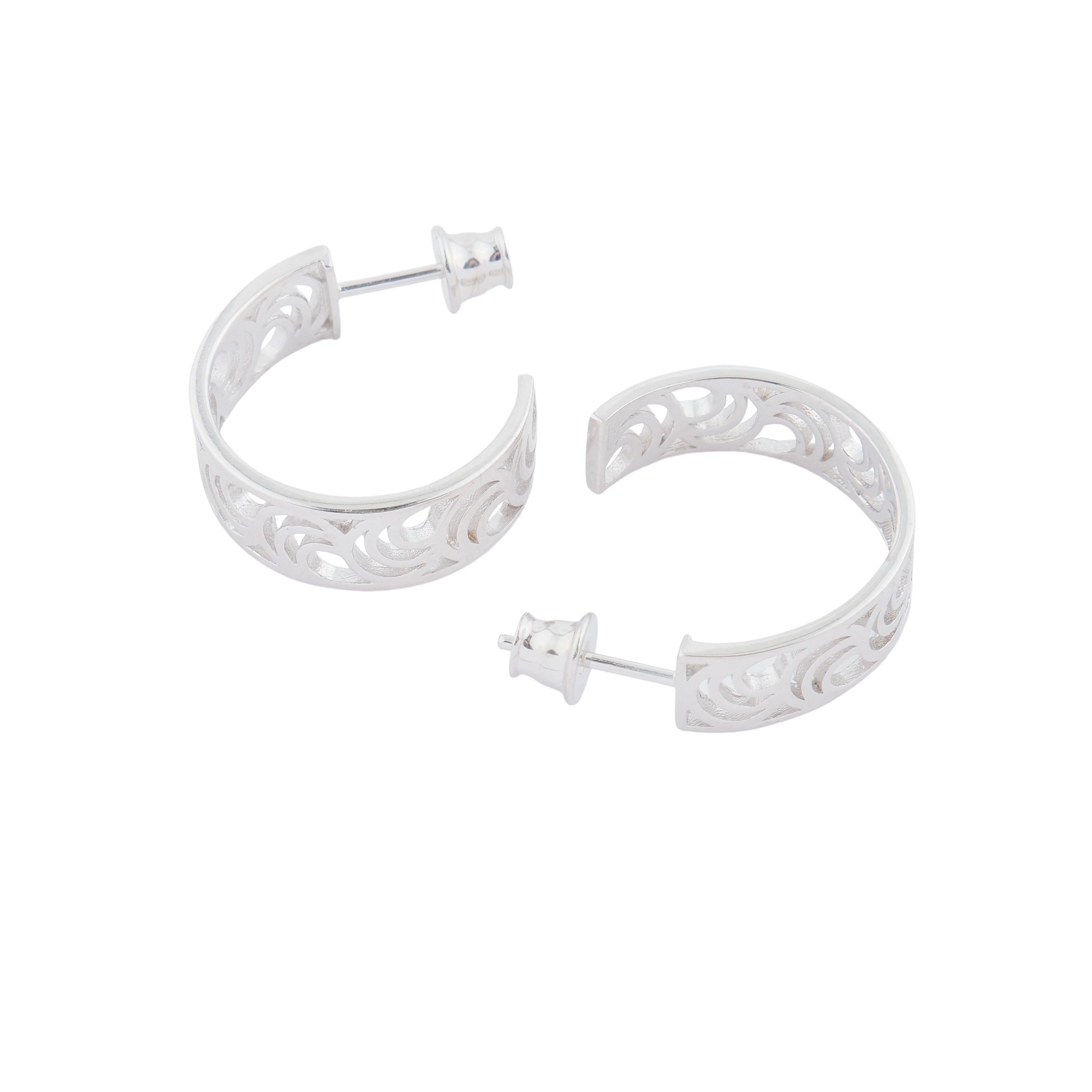 Серьги-хупы из серебра ANÍ earrings с узором