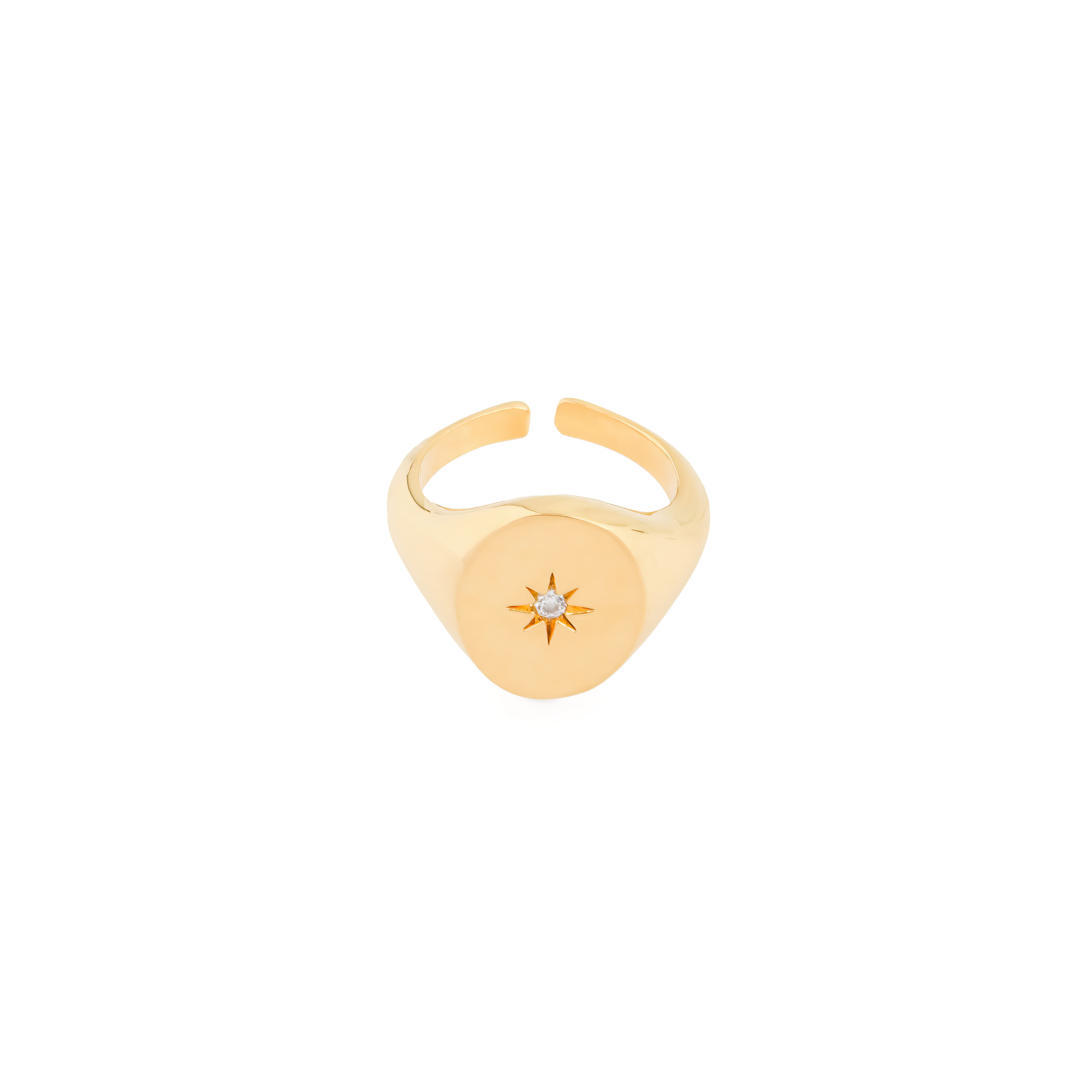 signet on the little finger with a star